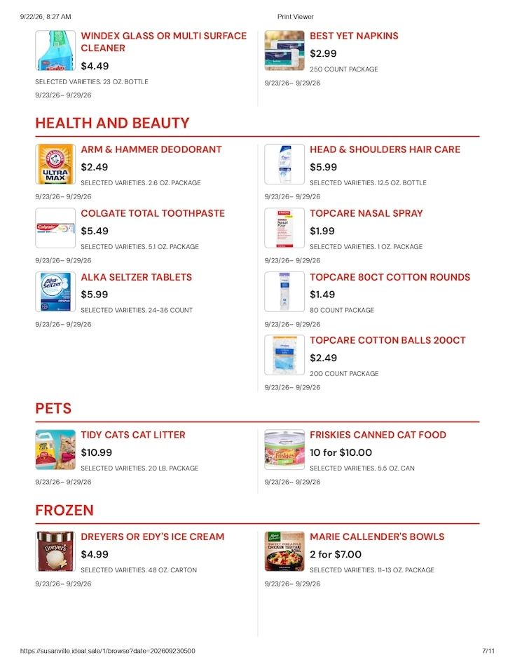 Susanville Supermarket IGA Weekly Ad September 23 - 29, 2026