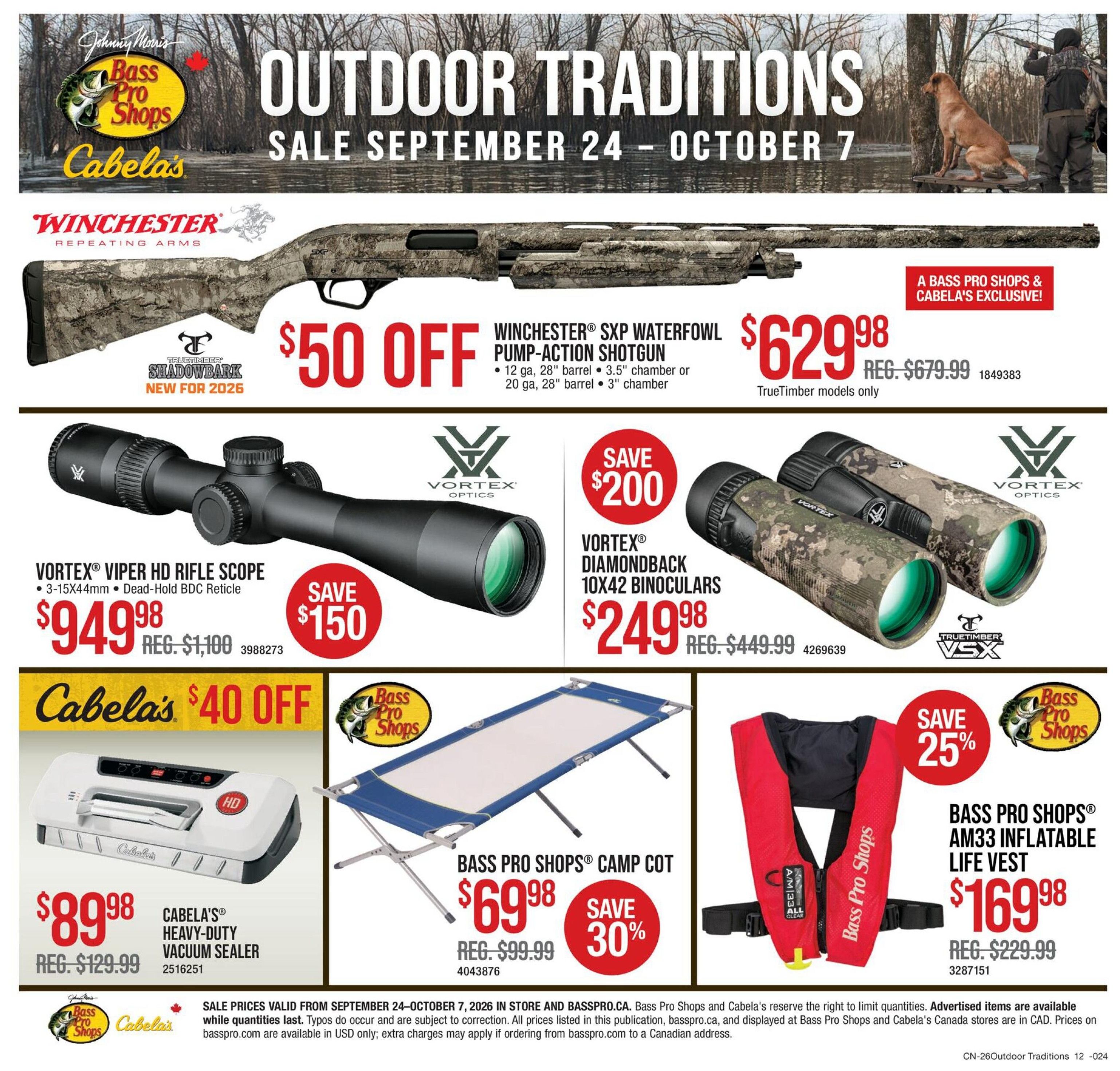Bass Pro Shops Flyer September 24 to October 7