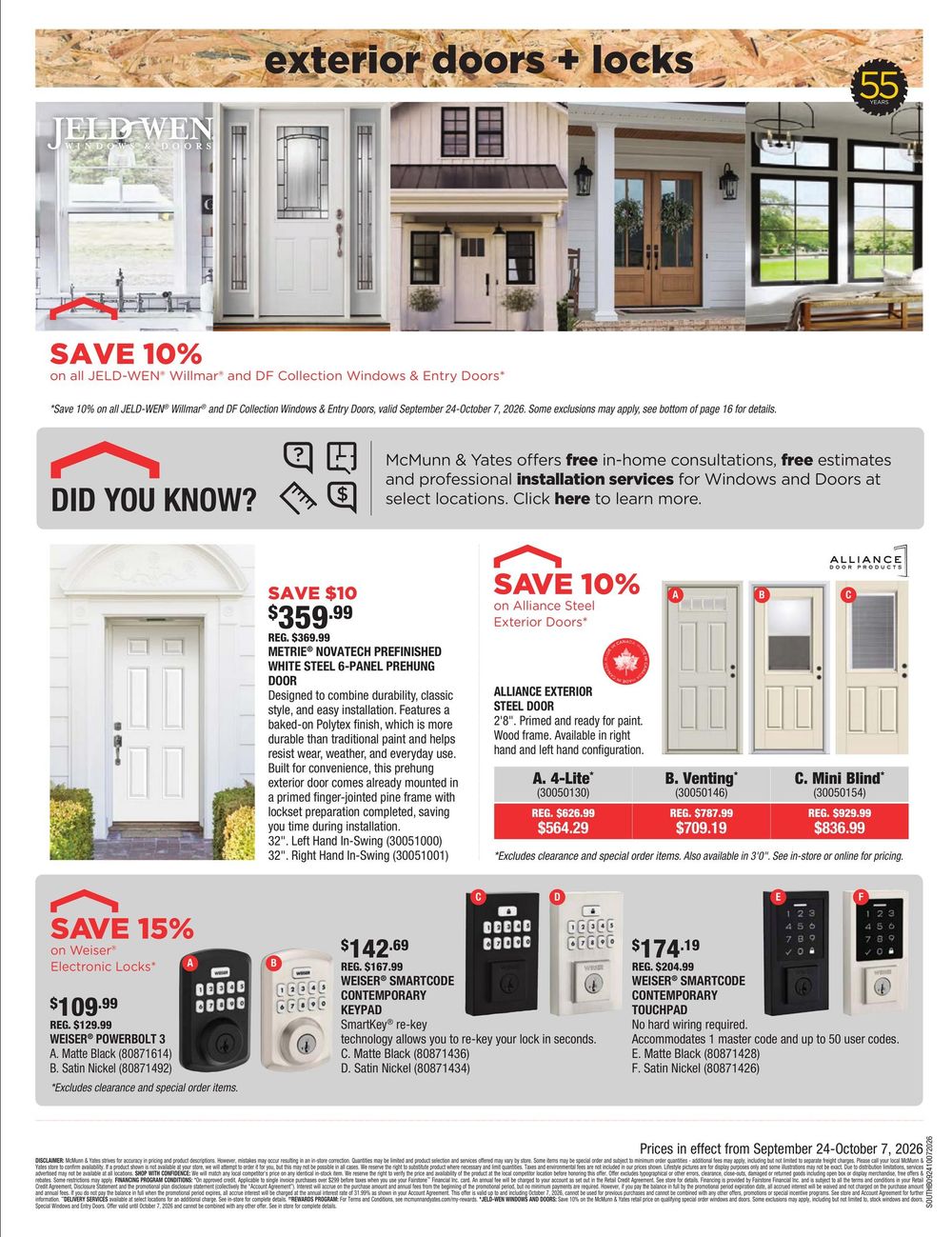 McMunn & Yates Building Supplies Flyer September 24 to October 7