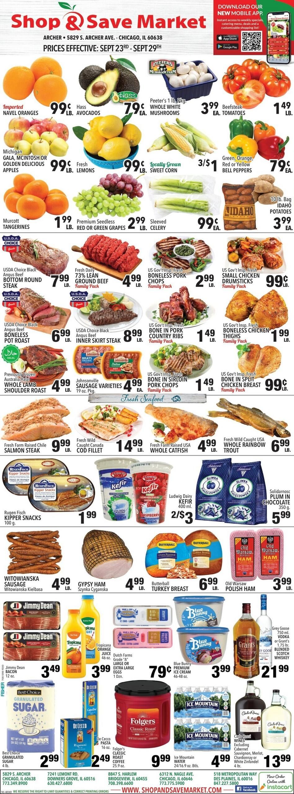 Shop And Save Market (Chicago Area, IL) Weekly Ad September 23 - 29, 2026
