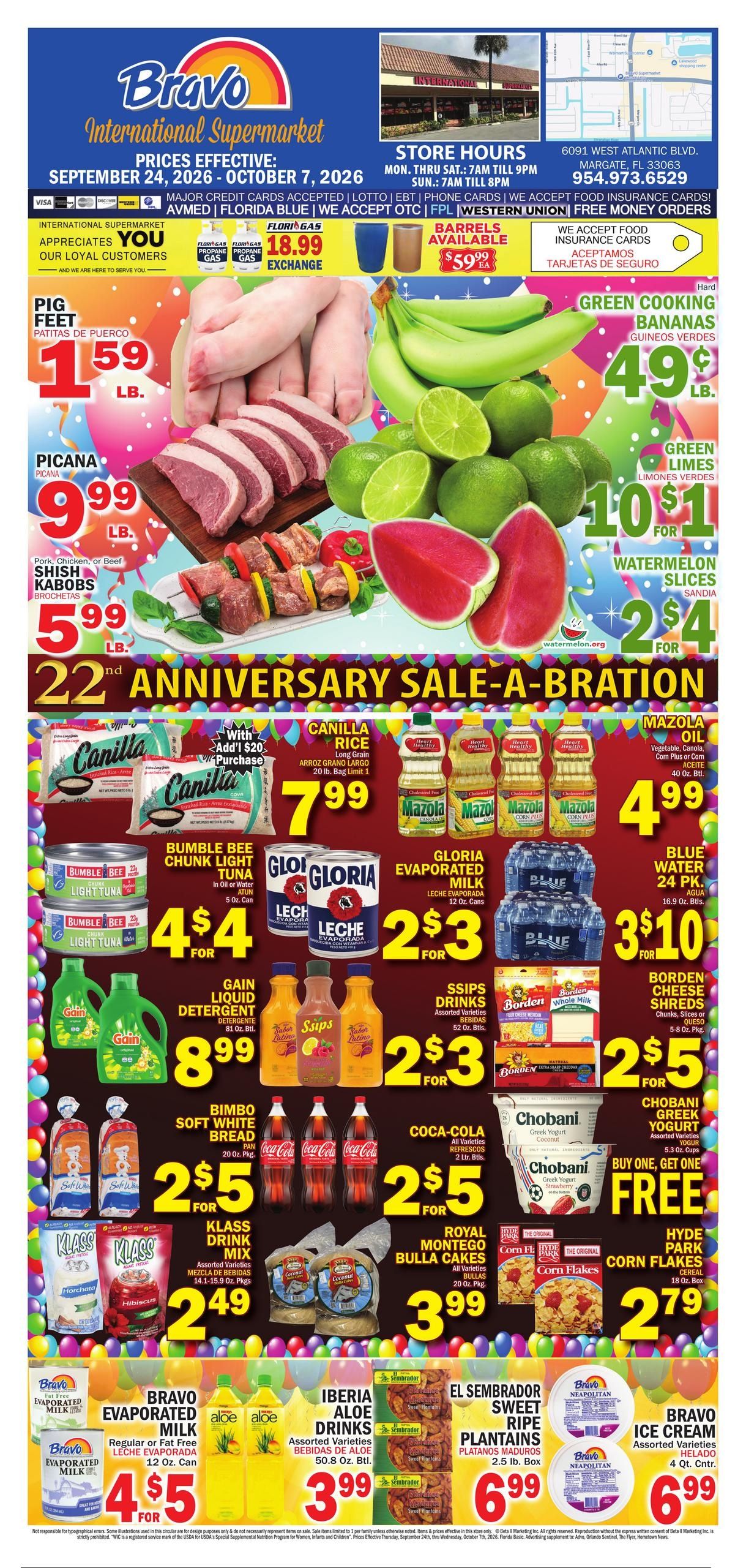 Bravo Supermarket (Coral Springs Area, FL) Bravo Florida Weekly Weekly Ad September 24 - 30, 2026
