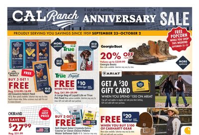C-A-L Ranch Stores (Aberdeen Area, ID) Anniversary Sale Weekly Ad September 23 - October 2, 2026