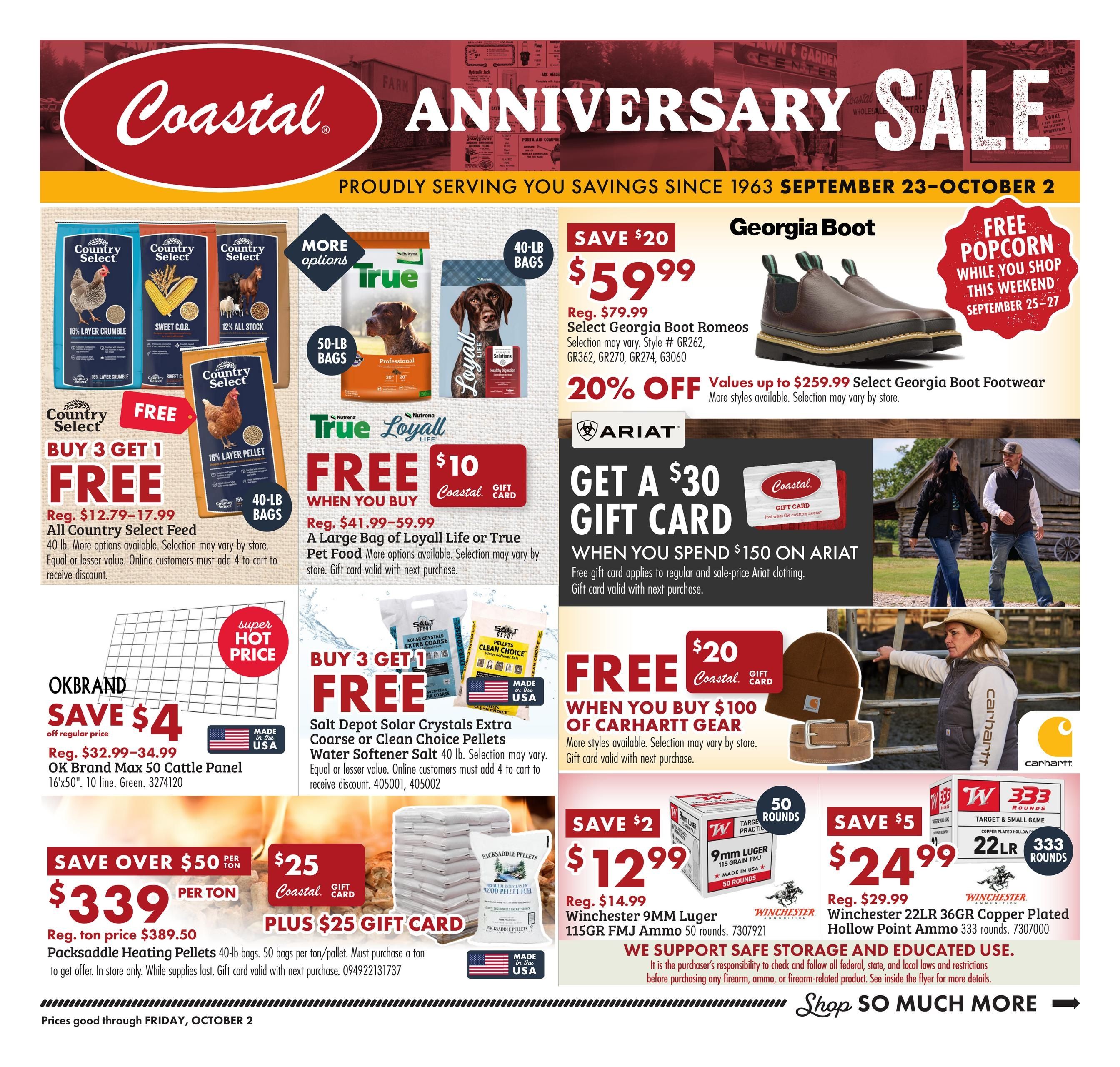 Coastal Farm (Bend Area, OR) Anniversary Sale Weekly Ad September 23 - October 2, 2026