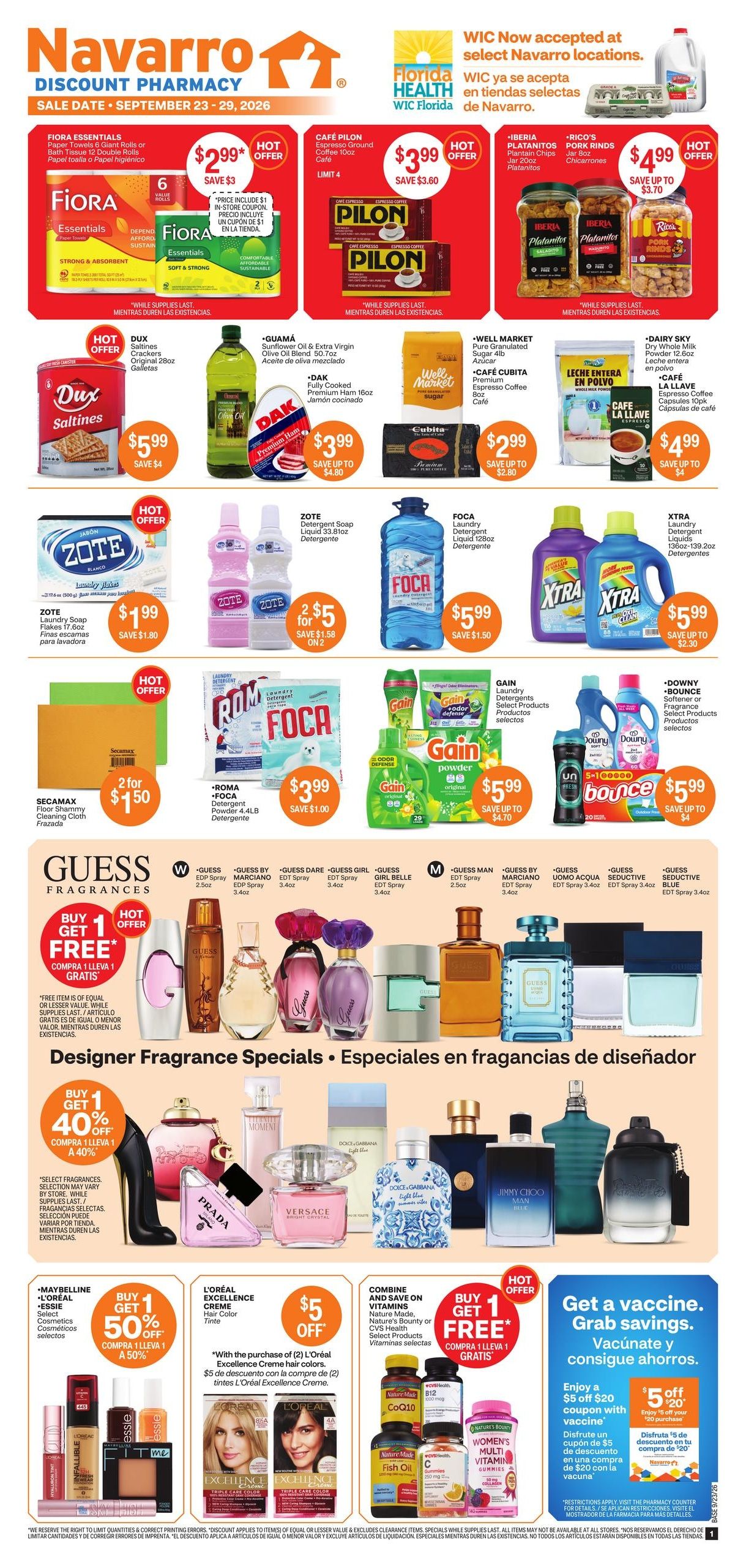 CVS Pharmacy (Davie Area, FL) Navarro Weekly Ad September 23 - 29, 2026