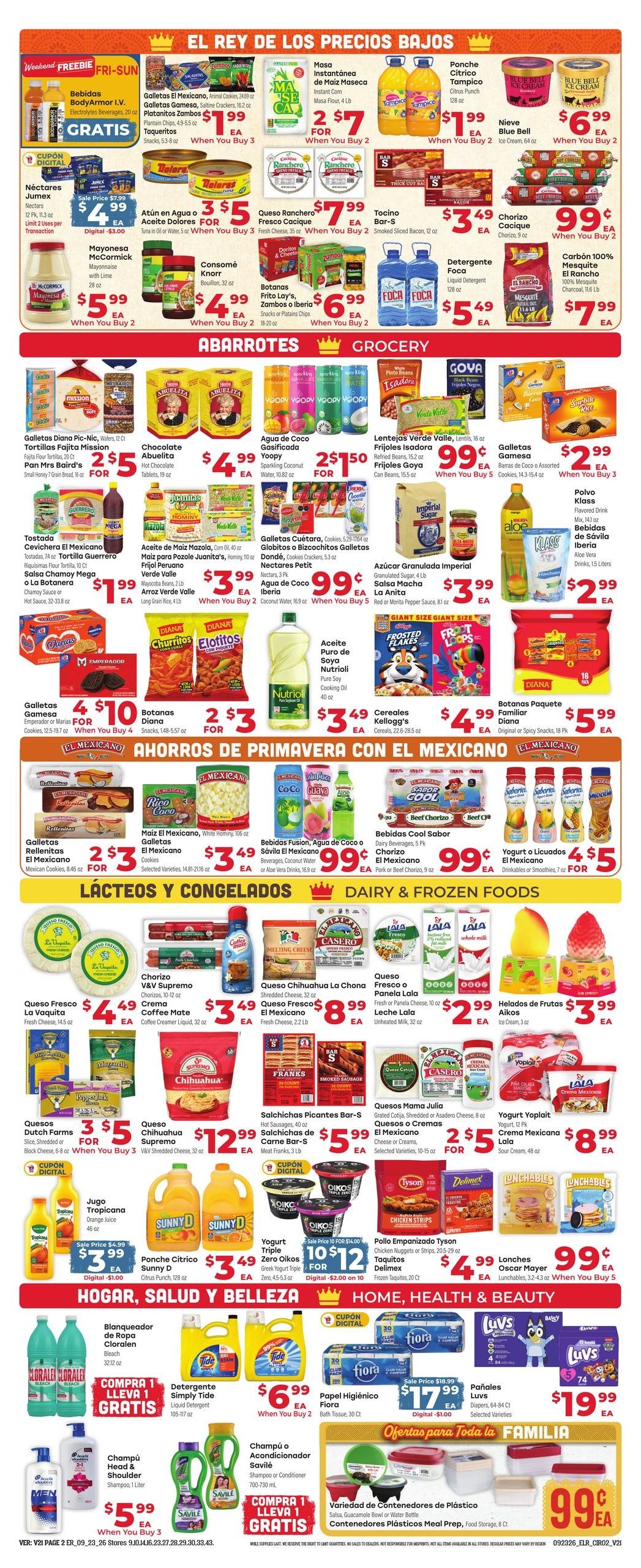 El Rancho Supermercado (Allen Area, TX) Weekly Ad September 23 - 29, 2026