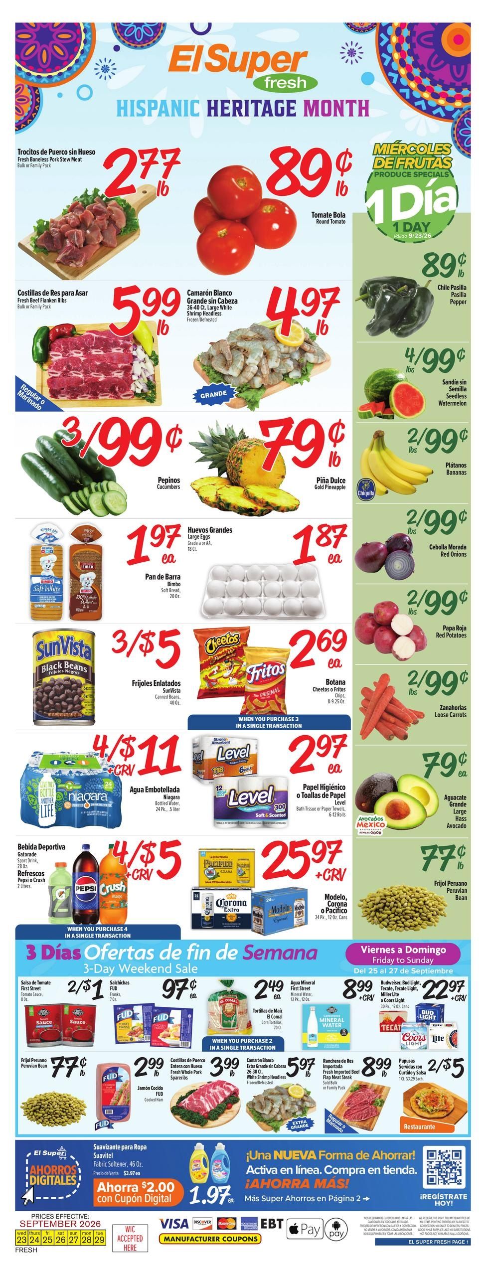 El Super Fresh Weekly Ad September 23 - 29, 2026