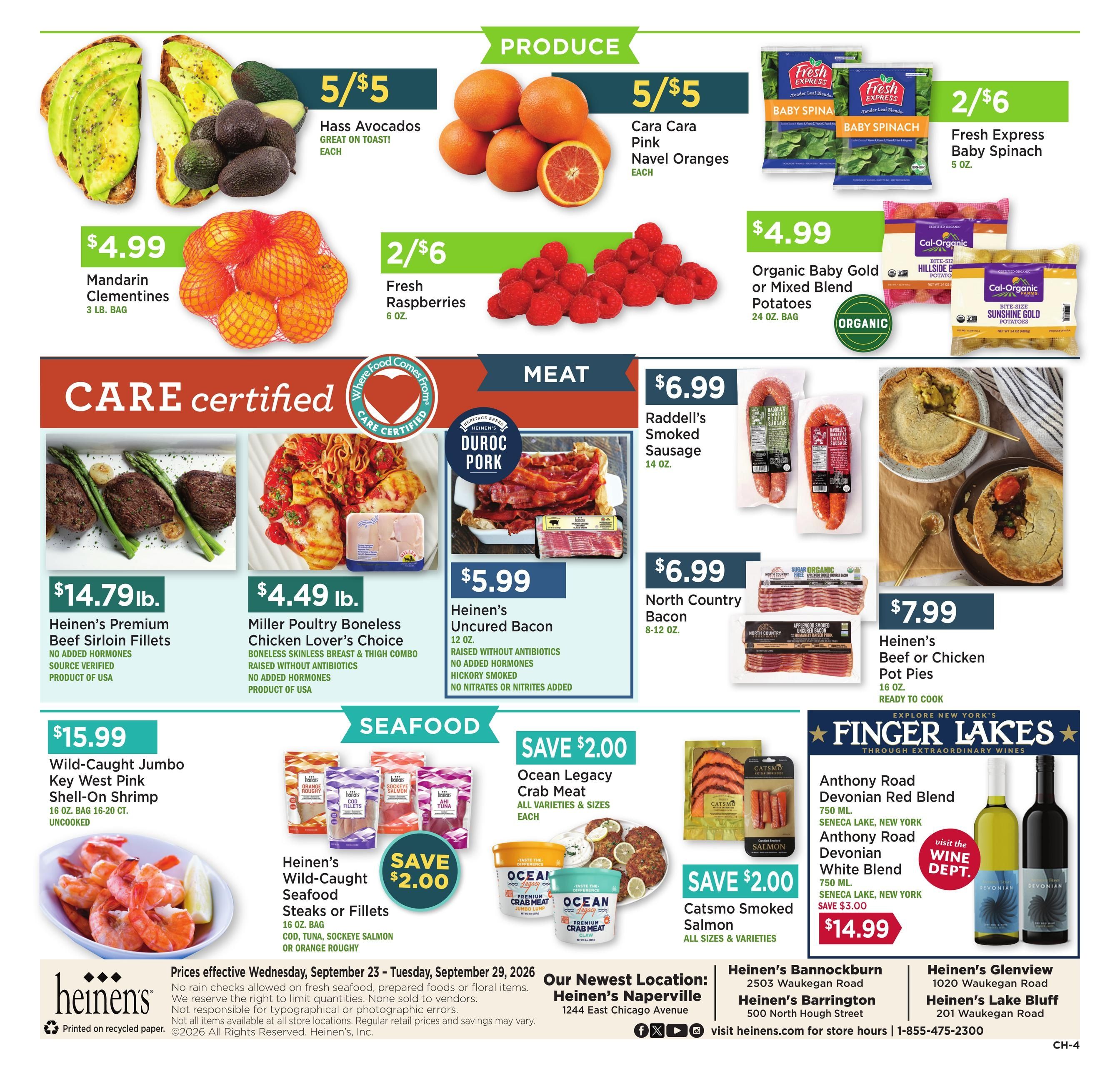 Heinen's Grocery Store (Chicago-Elgin Area, IL) Weekly Ad September 23 - 29, 2026