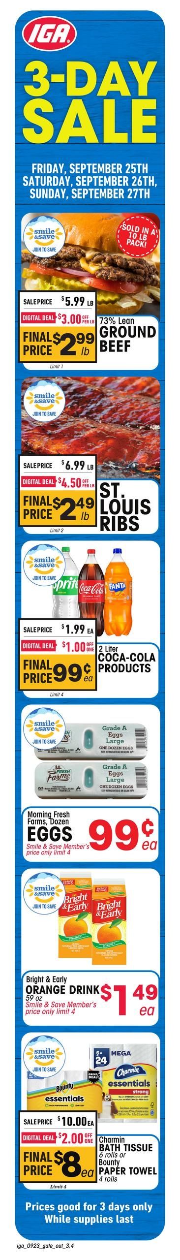 IGA Southeast (Augusta-Macon Area, GA) Weekly Ad September 23 - 29, 2026