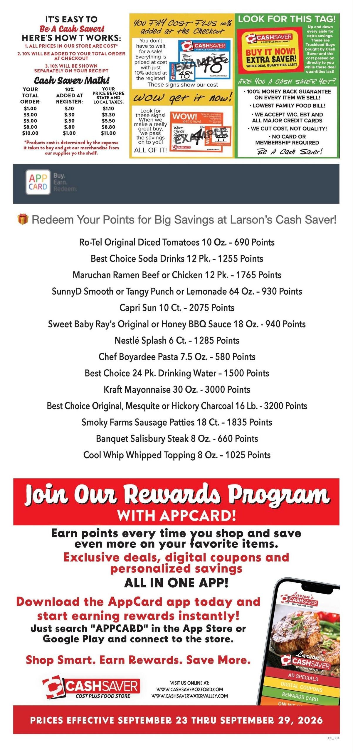 Larson's Cash Saver Weekly Ad September 23 - 29, 2026