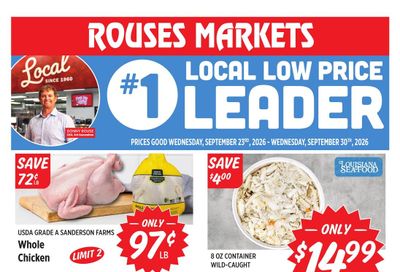 Rouses Supermarkets (Addis Area, LA) Weekly Ad September 23 - 30, 2026