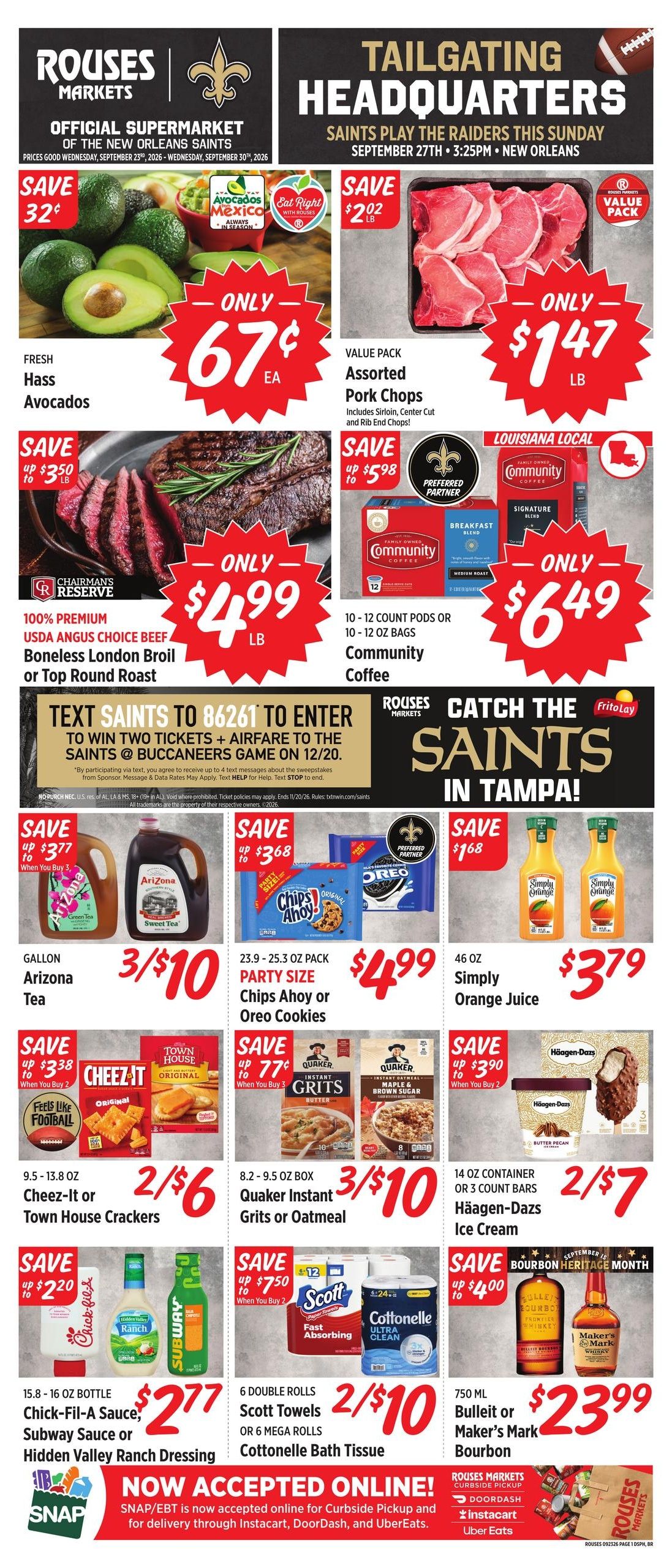 Rouses Supermarkets (Addis Area, LA) Weekly Ad September 23 - 30, 2026