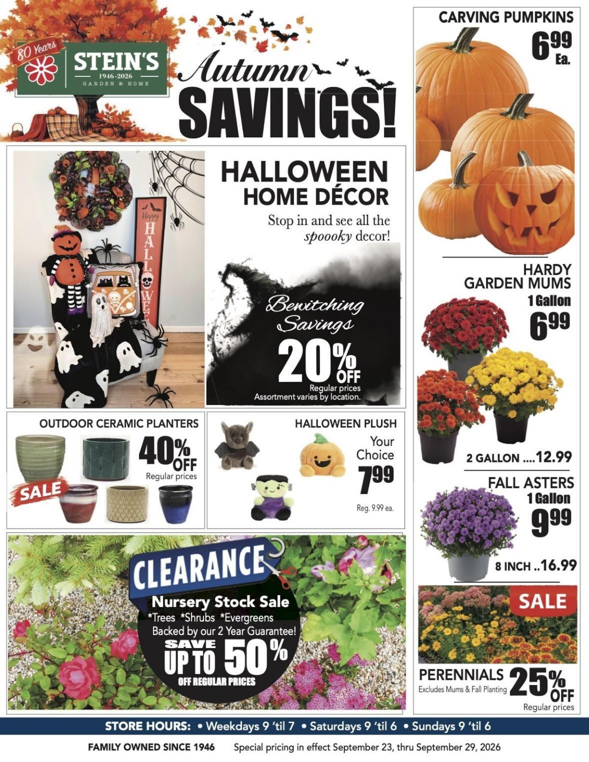 Stein's Garden and Home Weekly Ad September 23 - 29, 2026