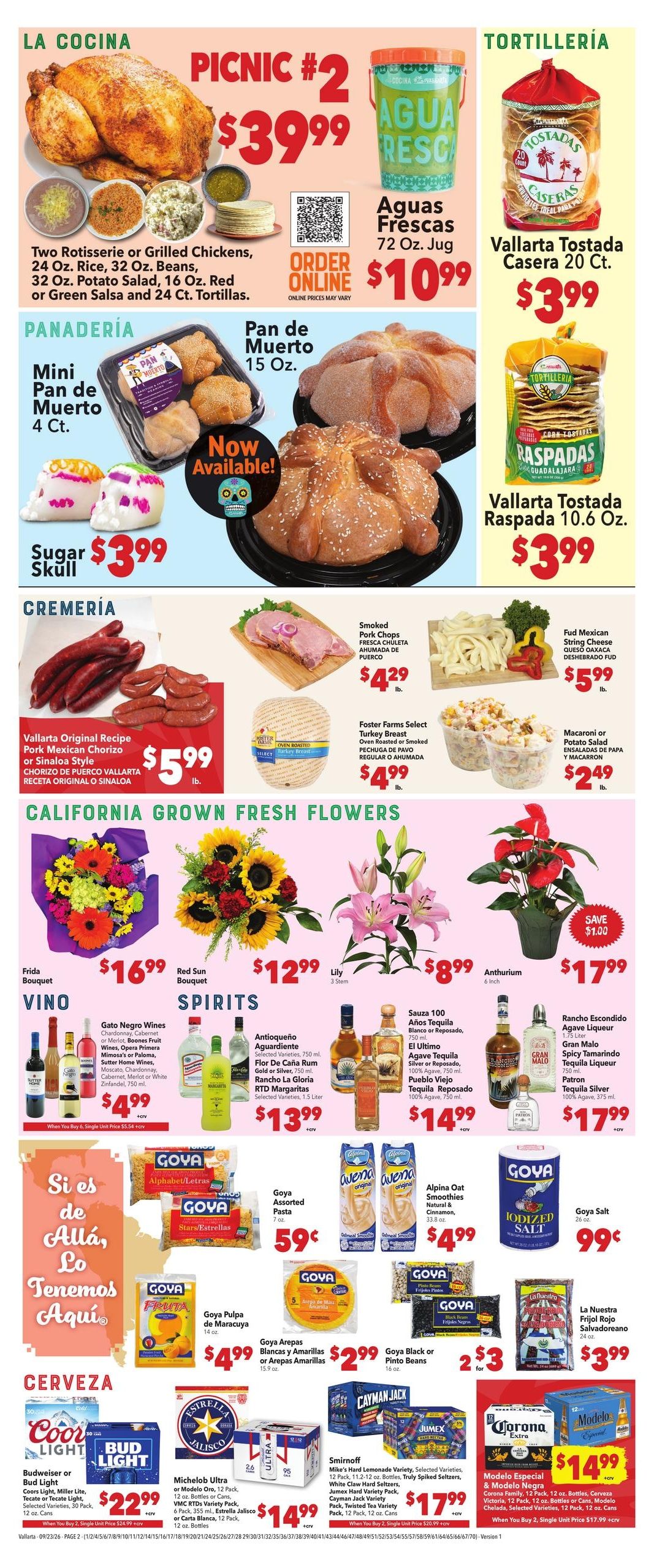 Vallarta Supermarkets (Bakersfield Area, CA) Grocery Savings Weekly Ad September 23 - 29, 2026