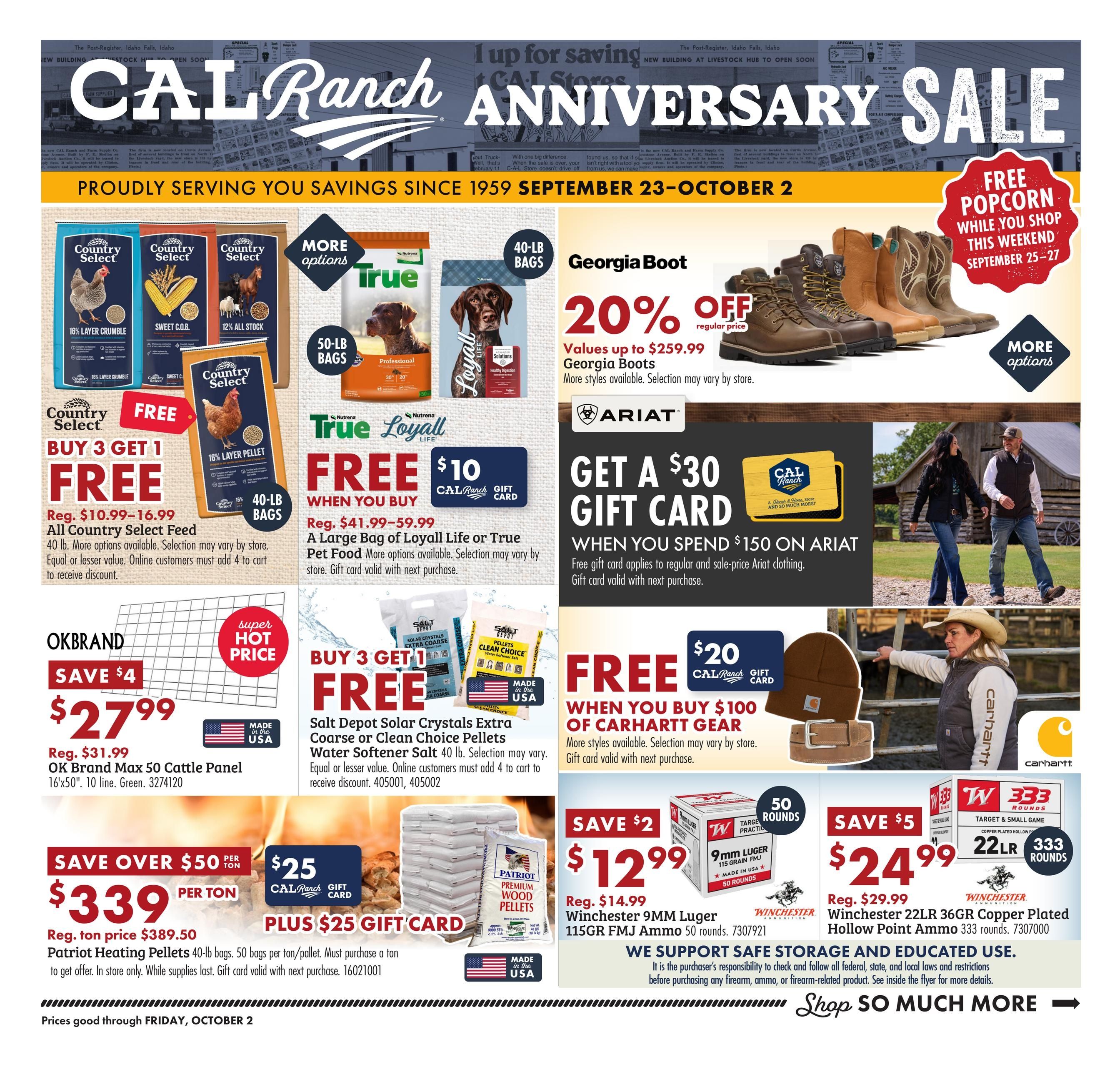 C-A-L Ranch Stores (Avondale Area, AZ) Anniversary Sale Weekly Ad September 23 - October 2, 2026