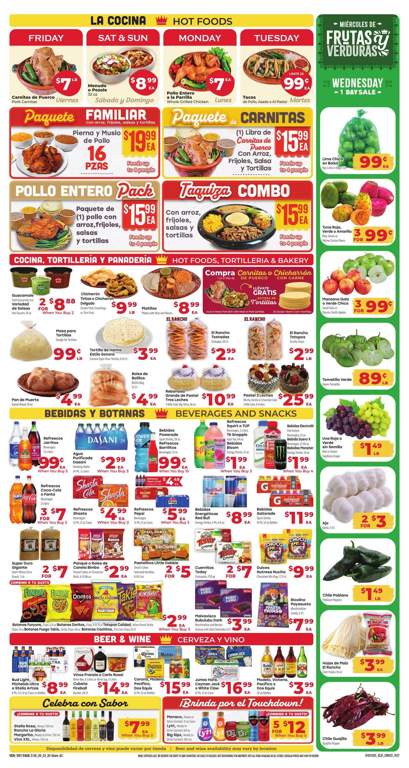 El Rancho Supermercado (Brownsville Area, TX) Weekly Ad September 23 - 29, 2026