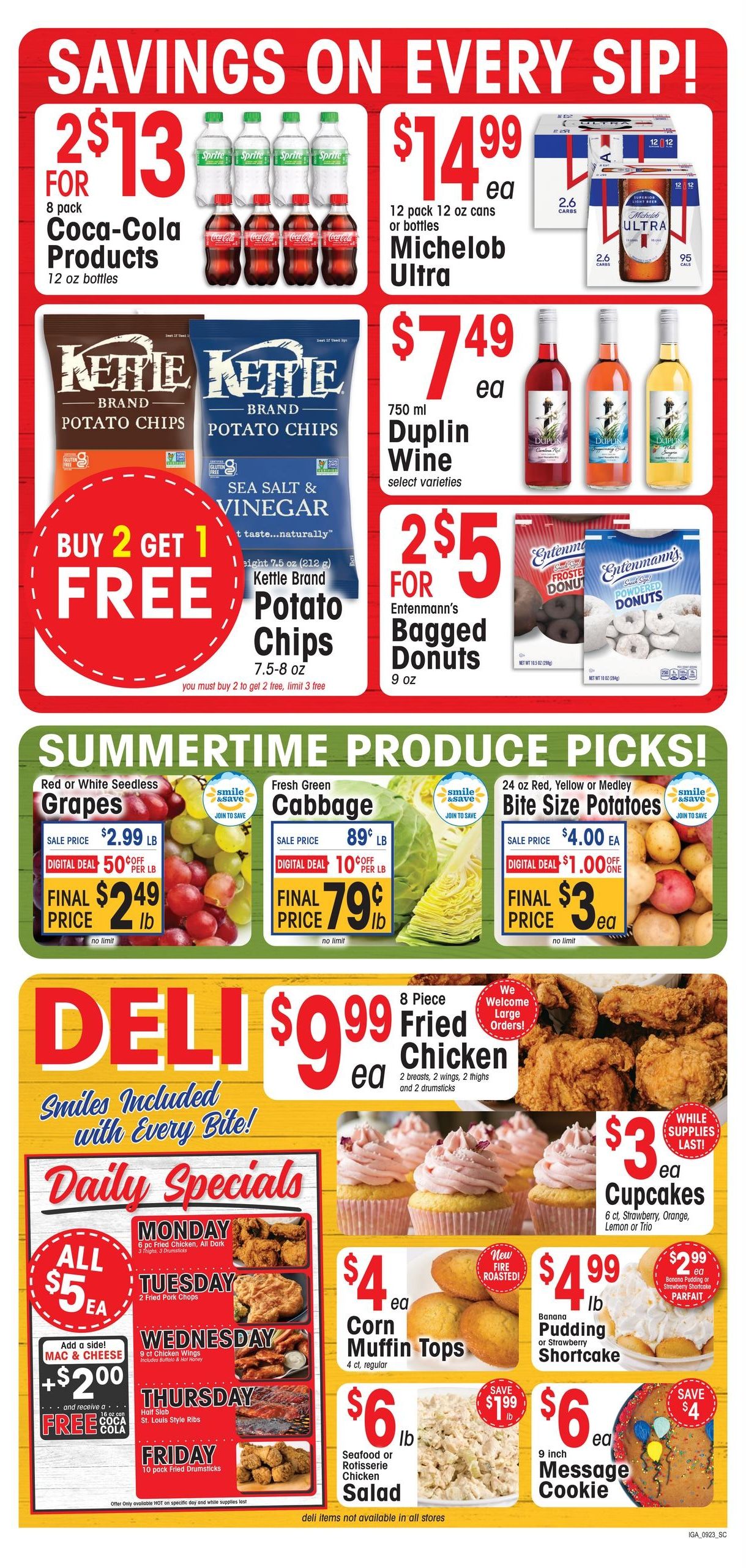 IGA Southeast (Loris Area, SC) Weekly Ad September 23 - 29, 2026
