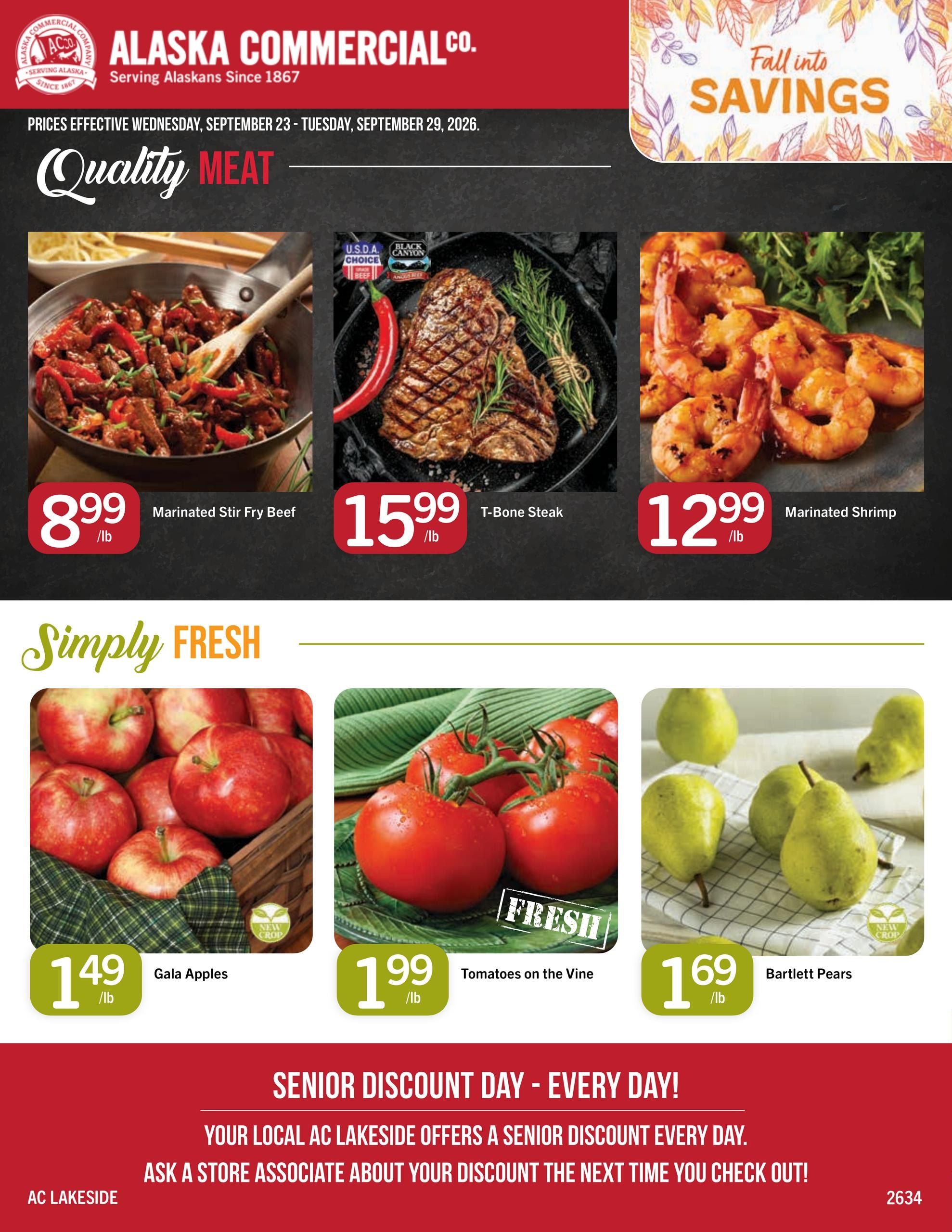 Alaska Commercial (Tenakee Springs Area, AK) Weekly Ad September 23 - 29, 2026