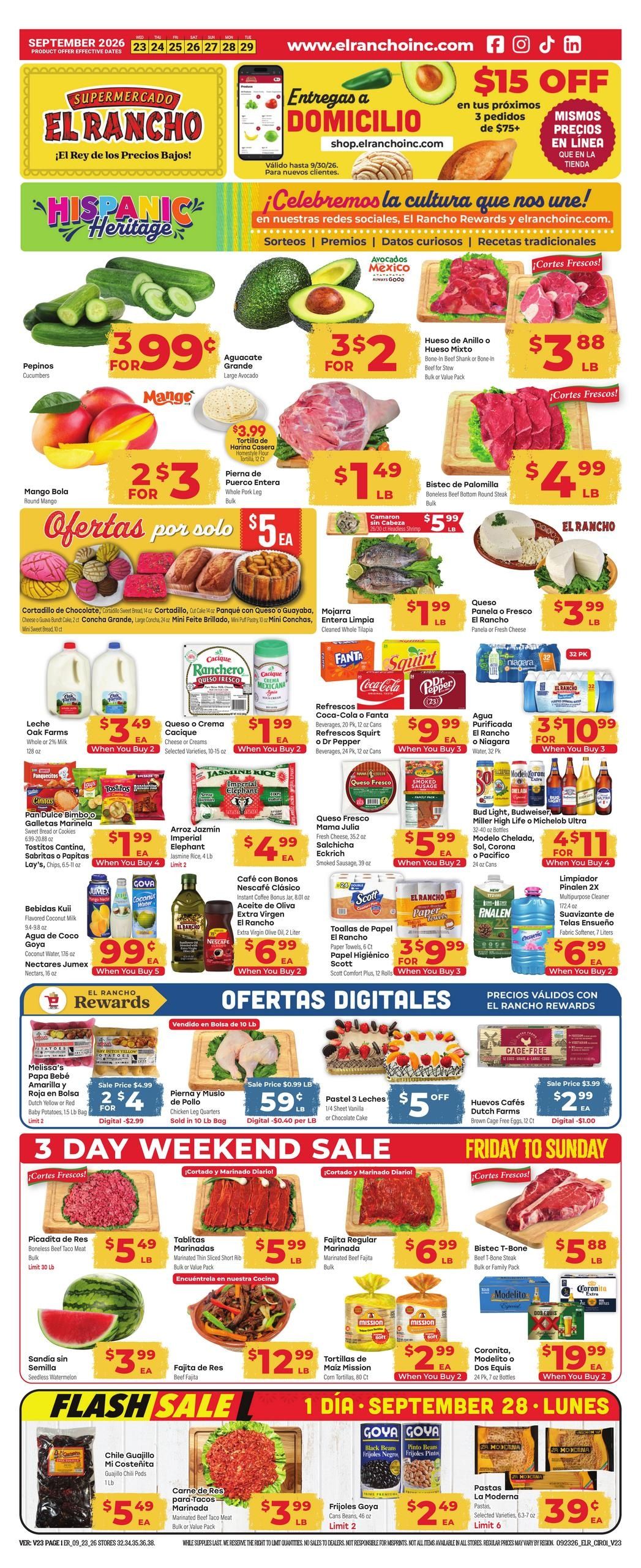 El Rancho Supermercado (Conroe Area, TX) Weekly Ad September 23 - 29, 2026