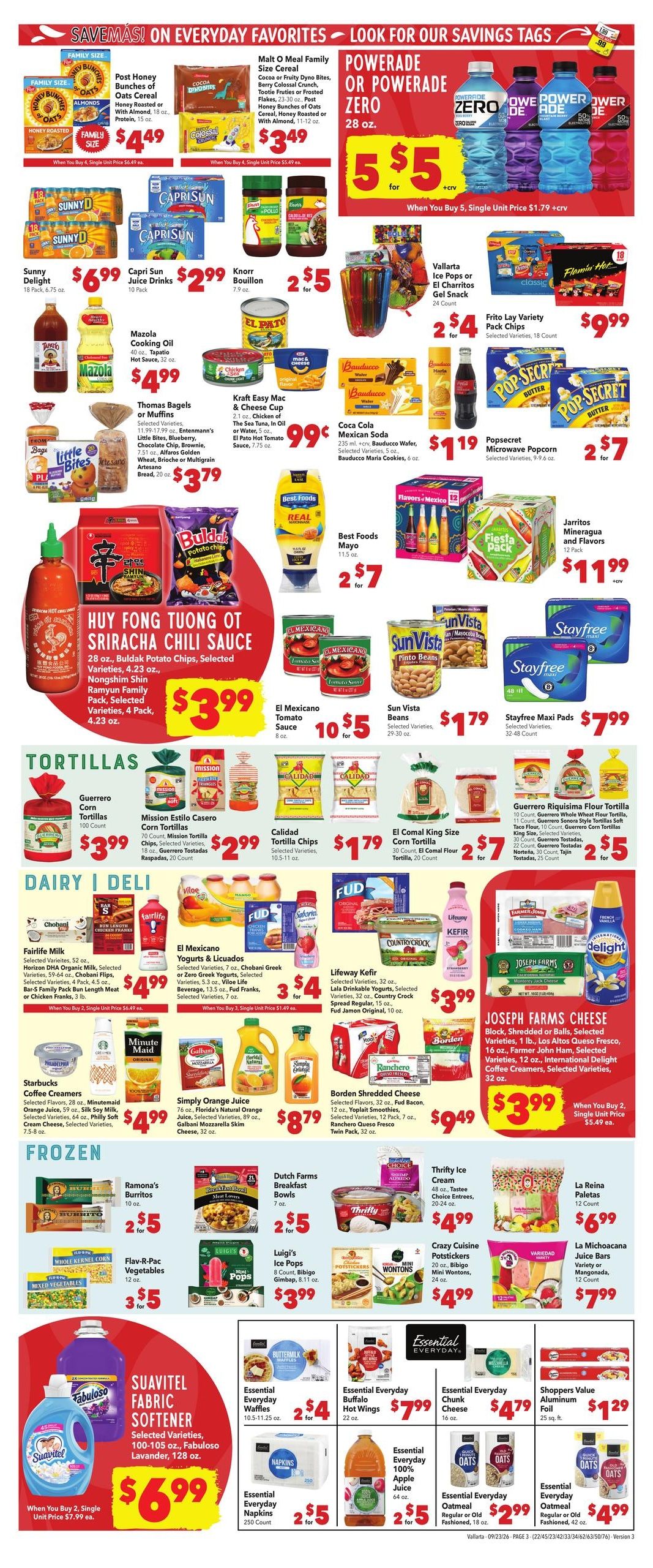Vallarta Supermarkets (Hesperia-Victorville Area, CA) Grocery Savings Weekly Ad September 23 - 29, 2026