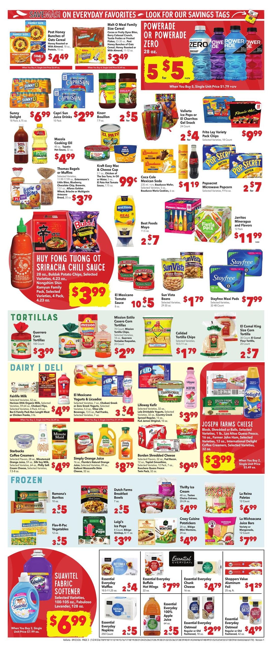 Vallarta Supermarkets (Inglewood Area, CA) Grocery Savings Weekly Ad September 23 - 29, 2026
