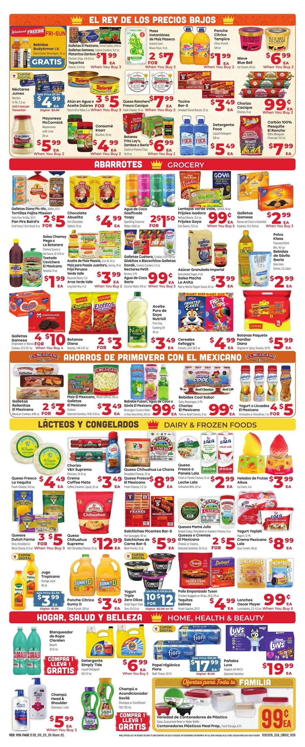 El Rancho Supermercado (Odessa Area, TX) Weekly Ad September 23 - 29, 2026