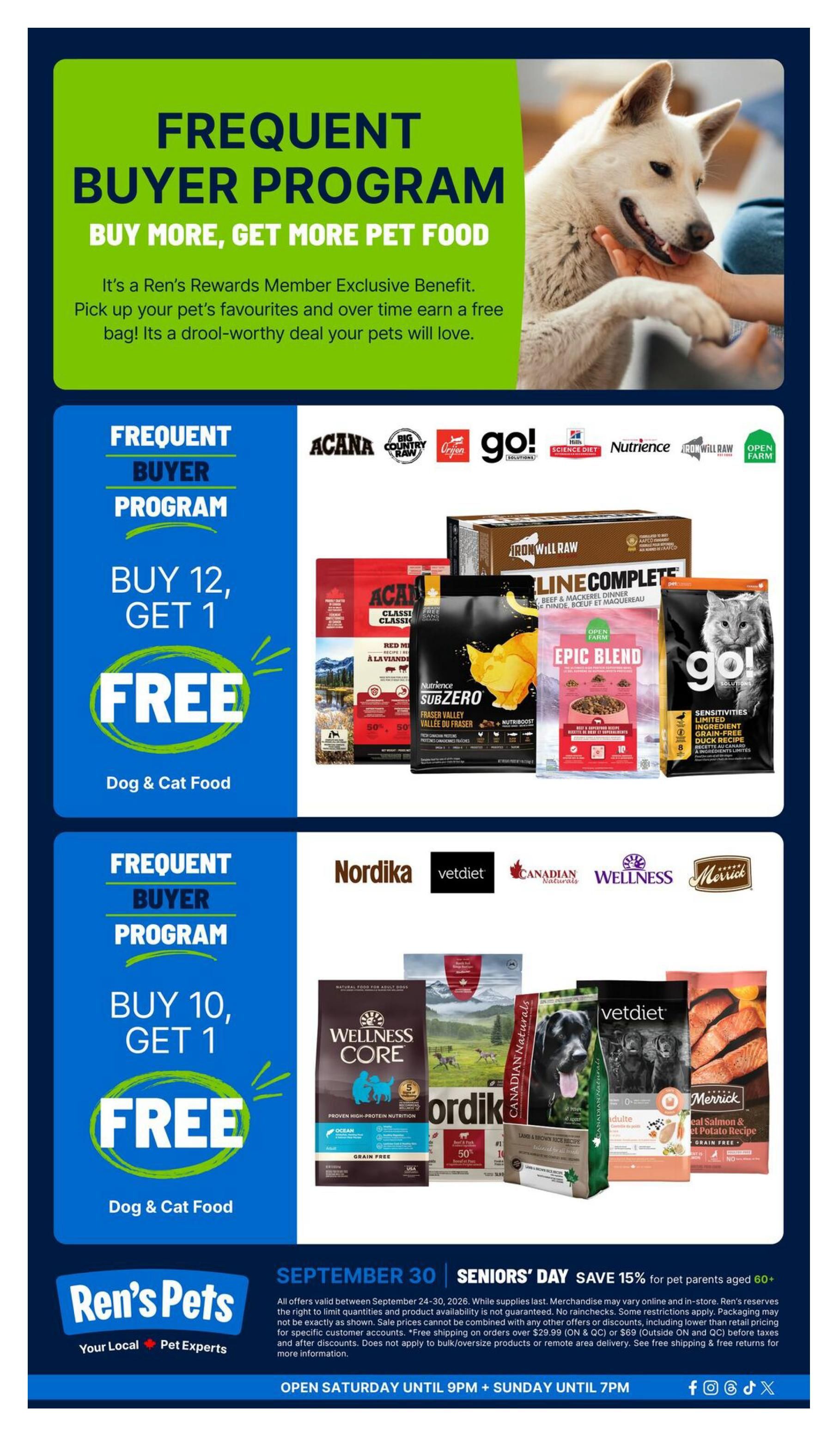 Ren's Pets Flyer September 24 to 30
