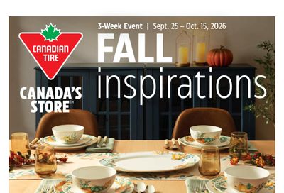 Canadian Tire Fall Inspirations Flyer September 25 to October 15