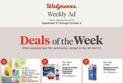 Walgreens (Toledo Area, OH) Weekly Ad September 27 - October 3, 2026