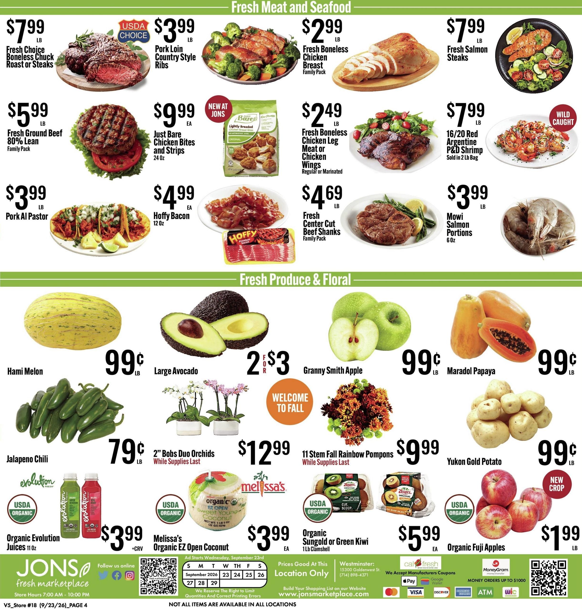 Jons International Marketplace (Anaheim Area, CA) Weekly Ad September 23 - 29, 2026