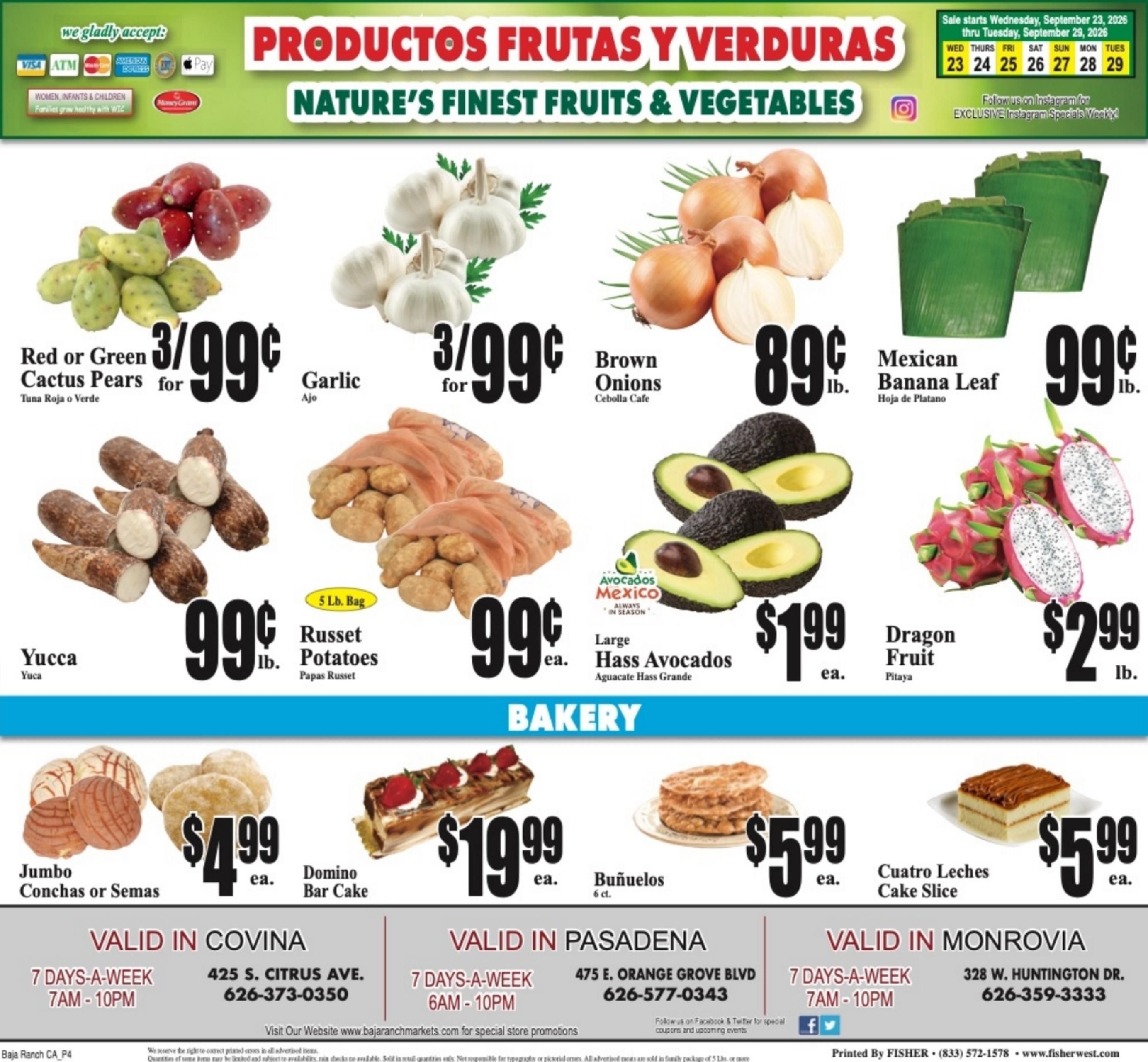 Baja Ranch Supermarket Weekly Ad September 23 - 29, 2026