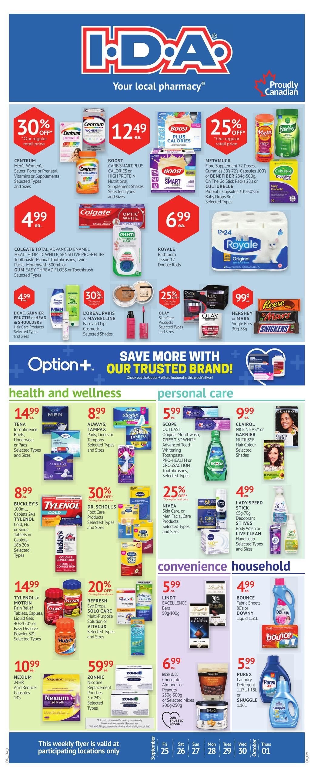 I.D.A. Flyer September 25 to October 1