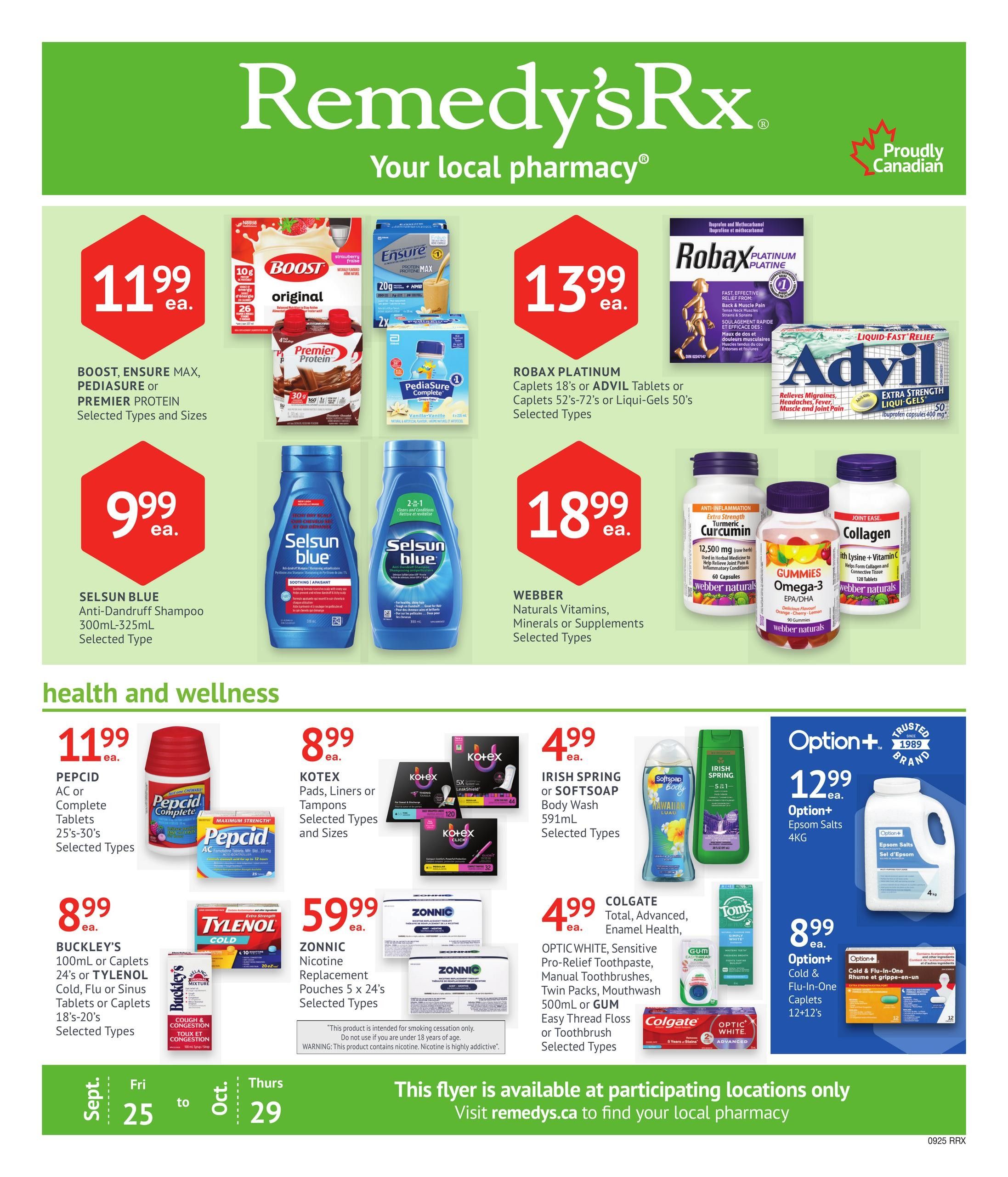 Remedy's RX Monthly Flyer September 25 to October 29