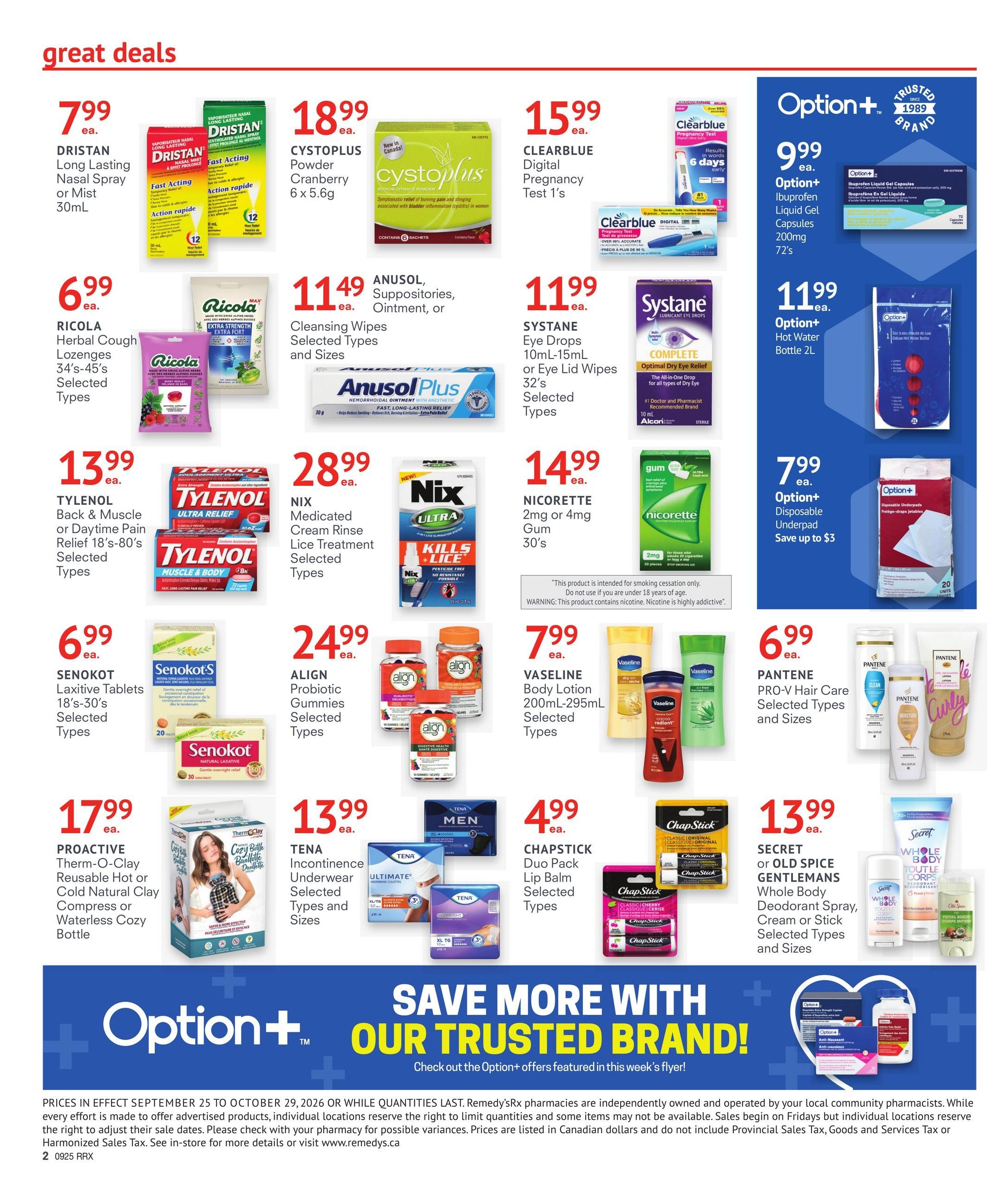 Remedy's RX Monthly Flyer September 25 to October 29
