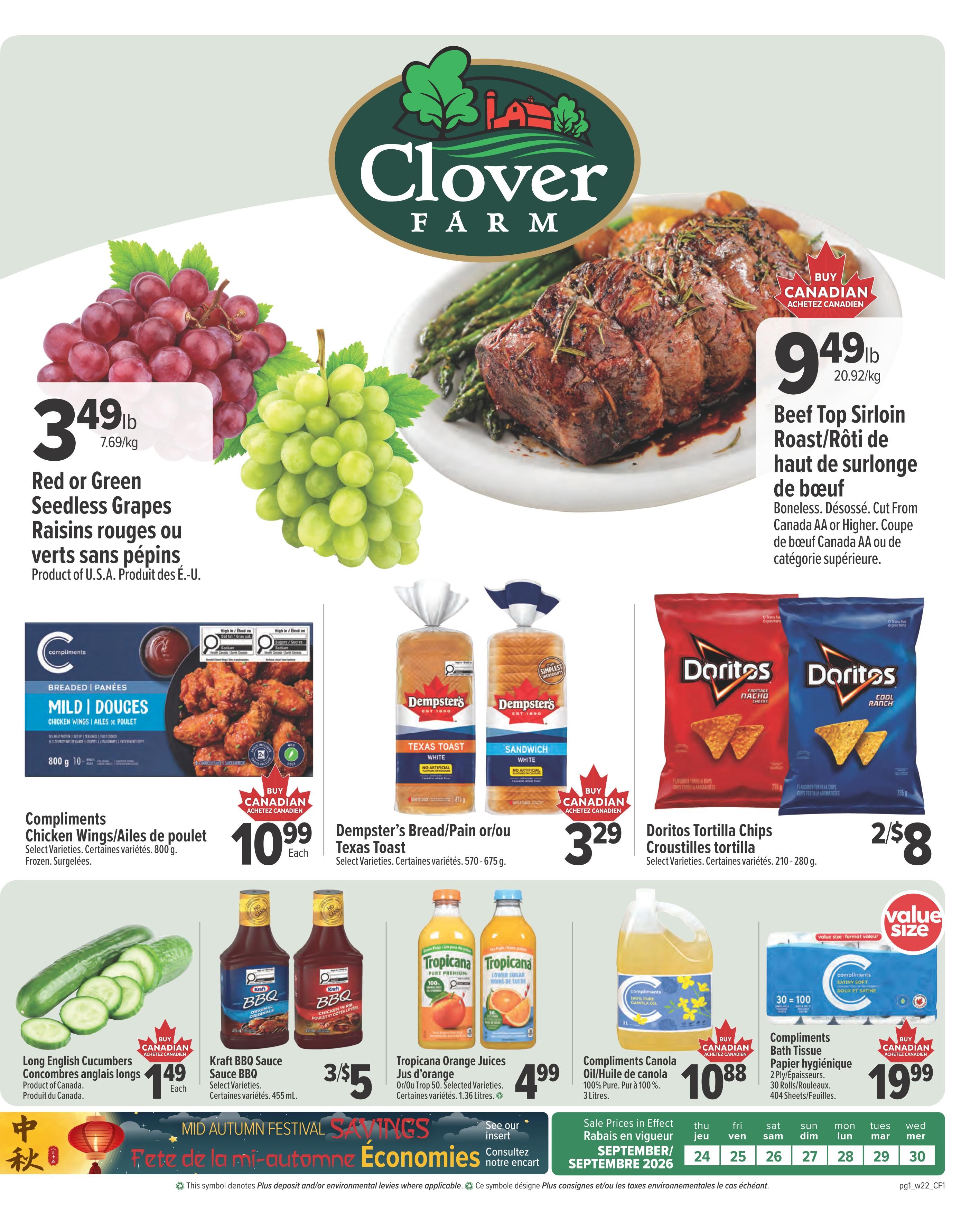 Clover Farm (Atlantic) Flyer September 24 to 30
