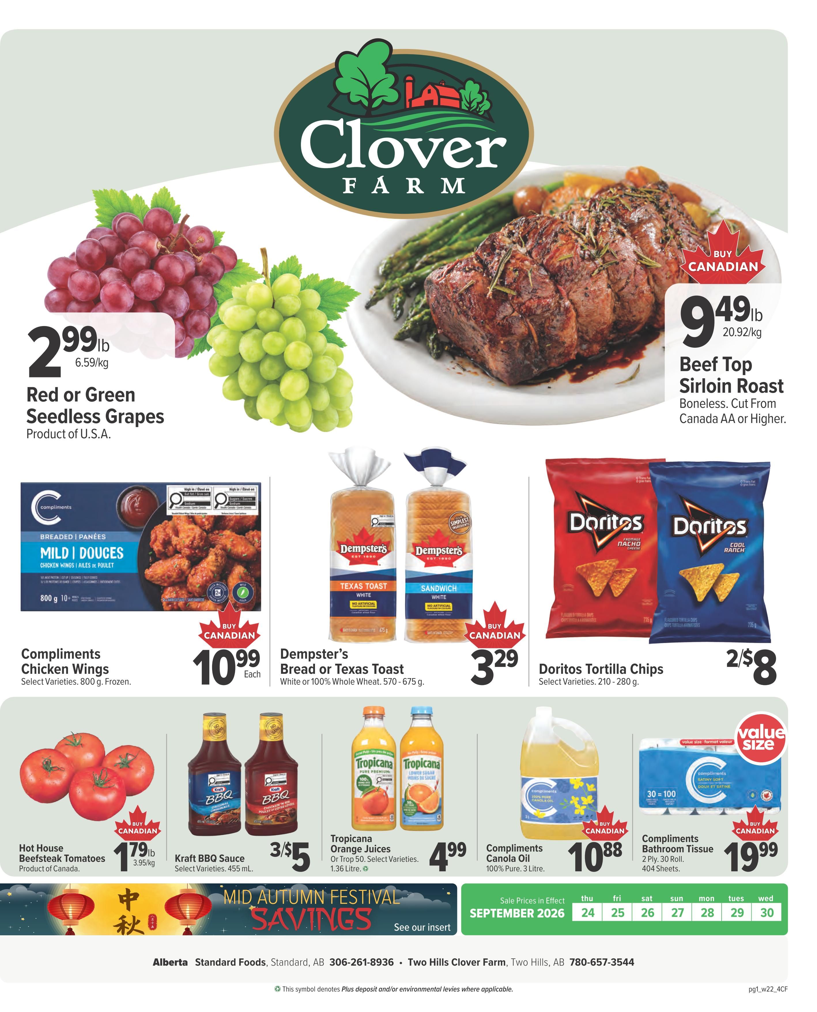 Clover Farm (AB) Flyer September 24 to 30