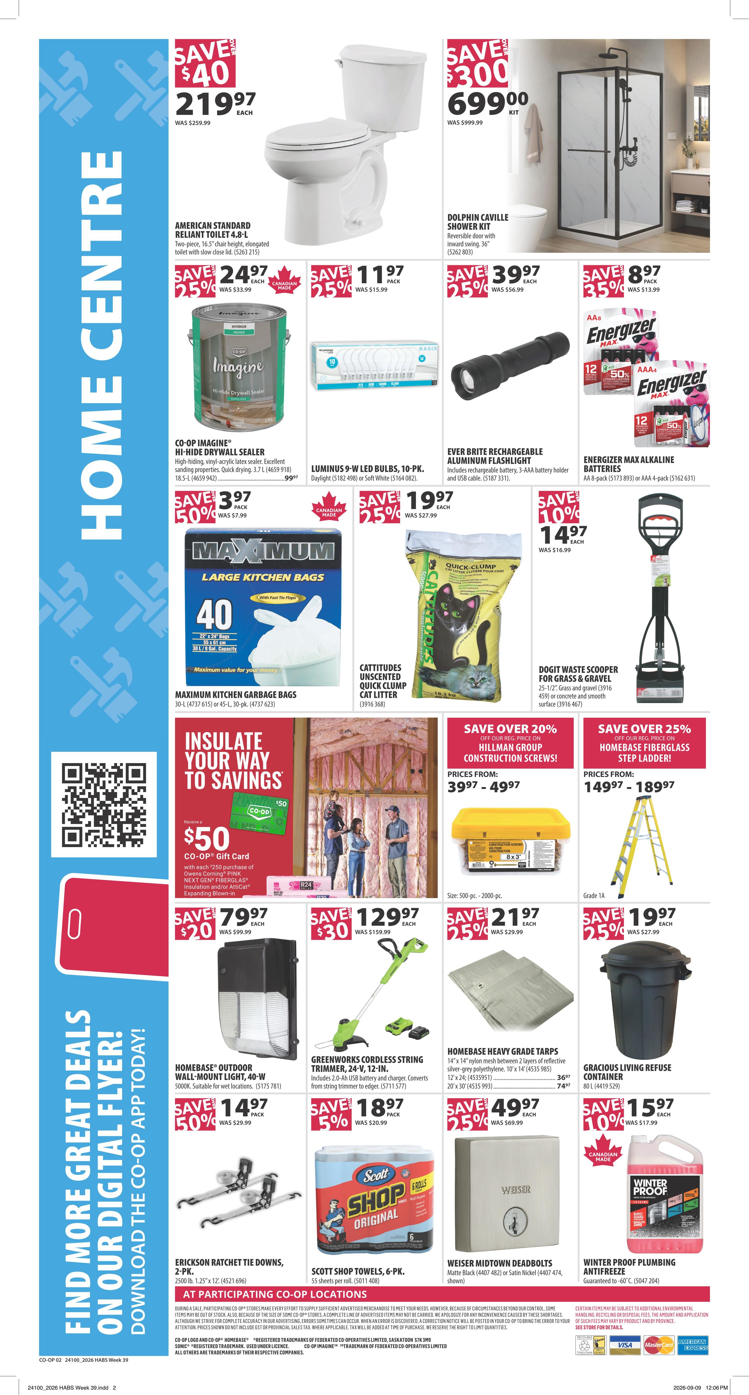 Co-op (West) Home Centre Flyer September 24 to 30