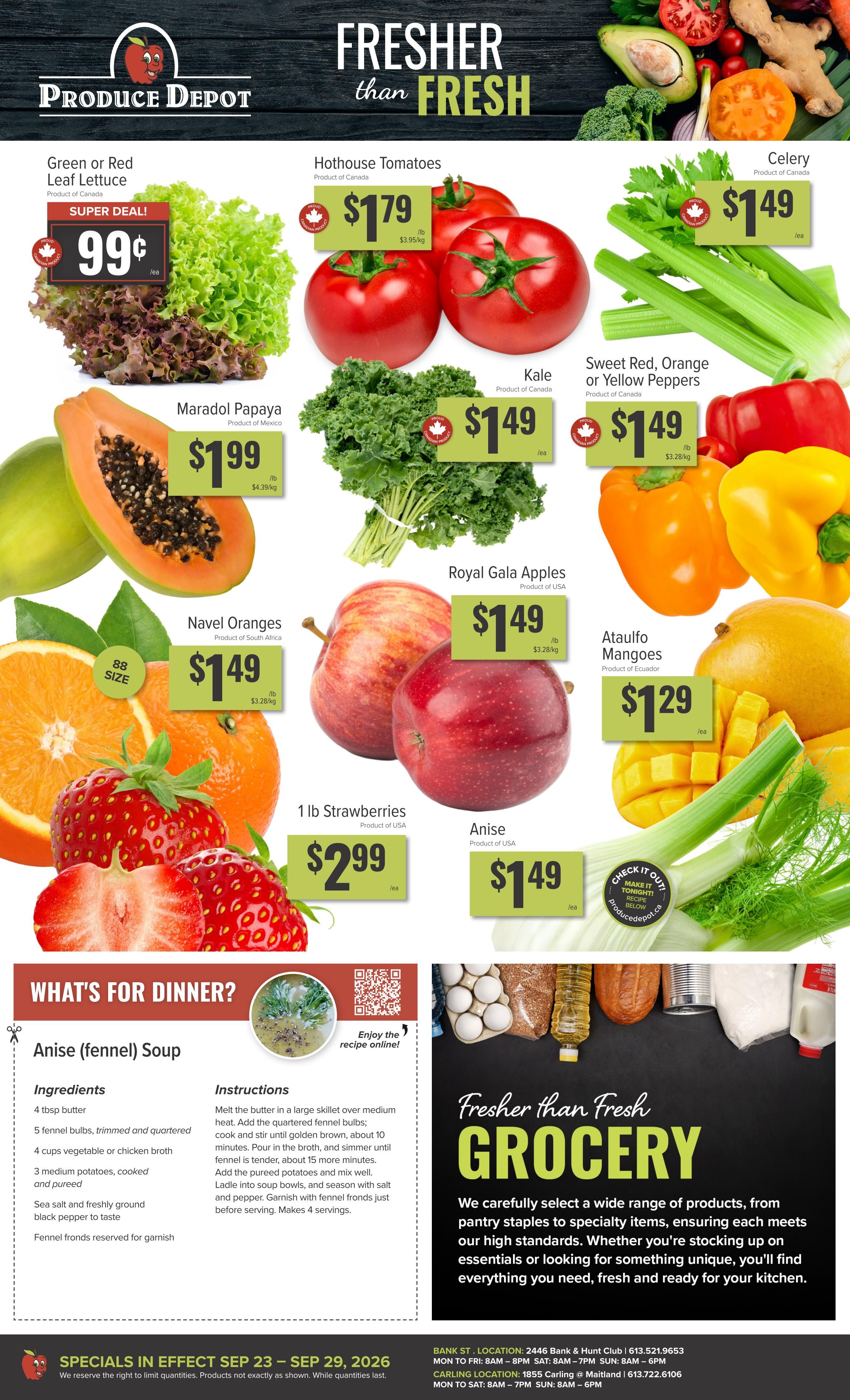 Produce Depot Flyer September 23 to 29
