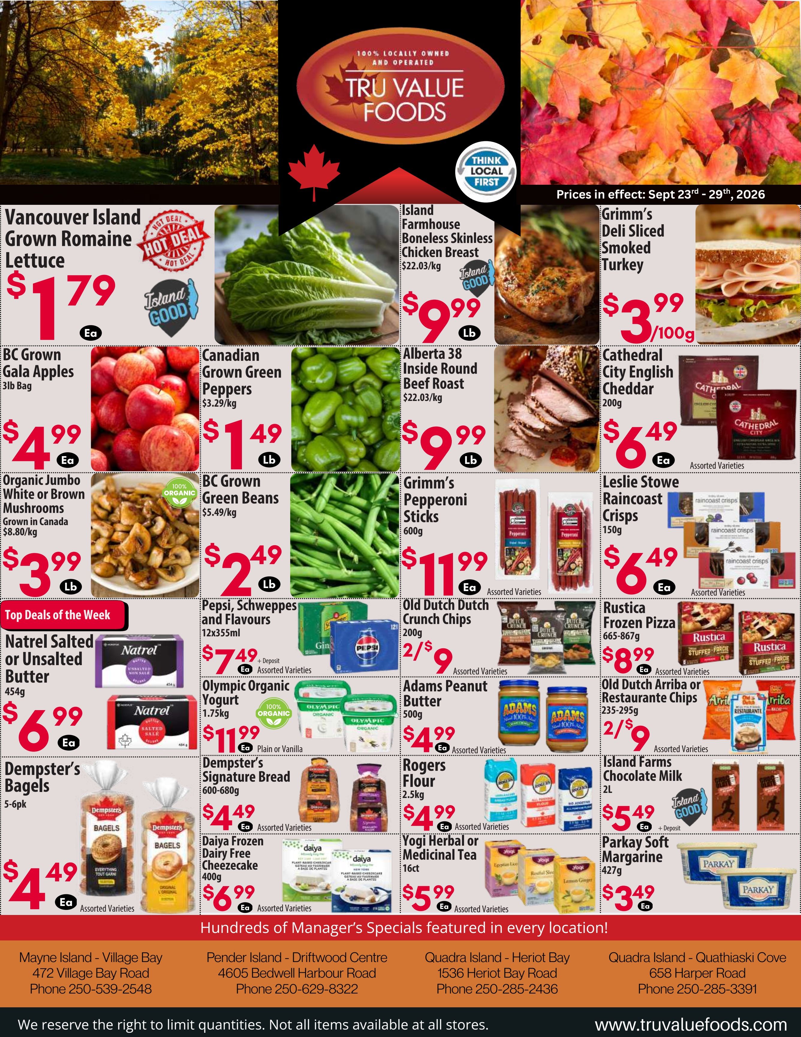 Tru Value Foods Flyer September 23 to 29