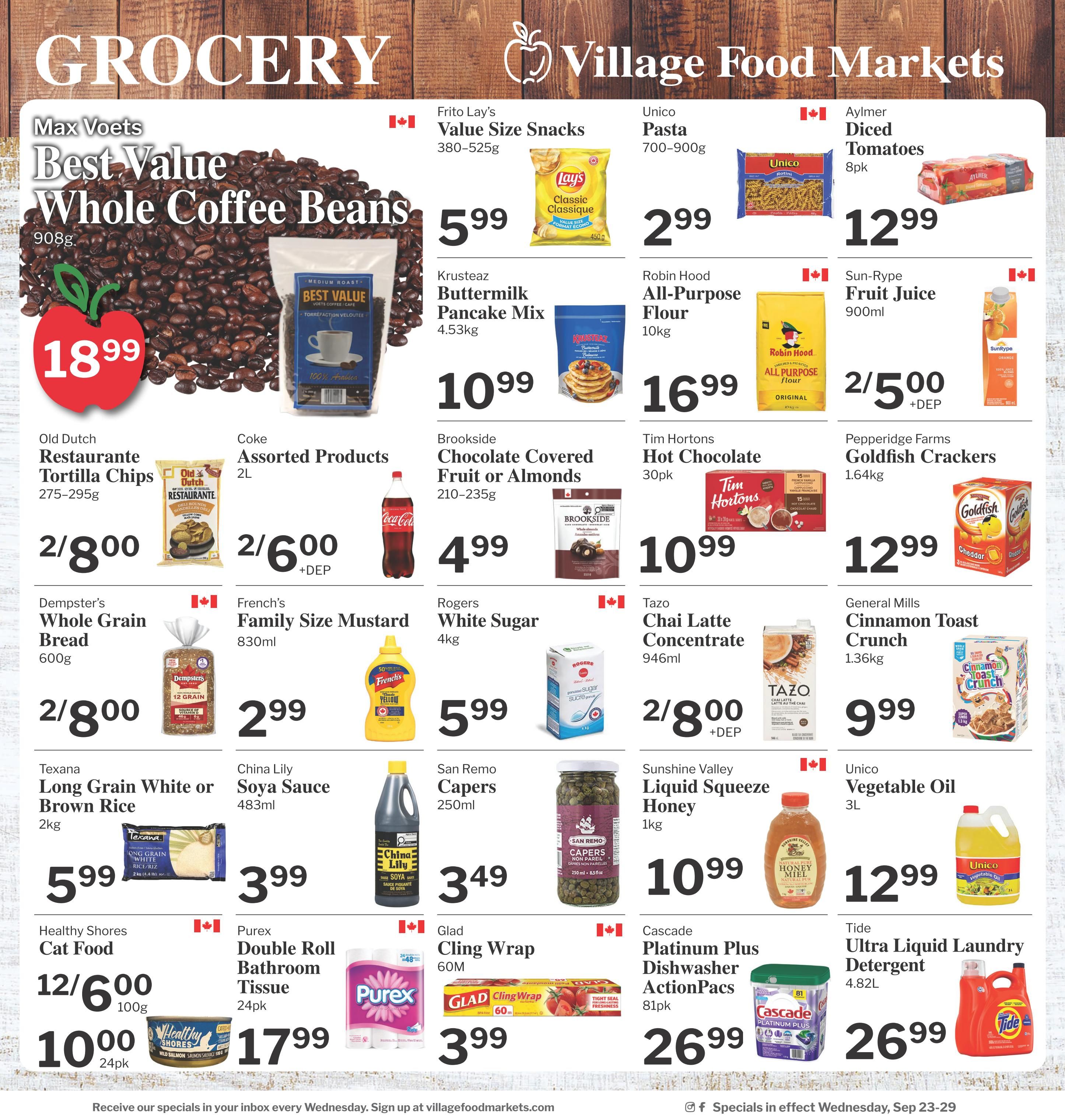 Village Food Markets Flyer September 23 to 29