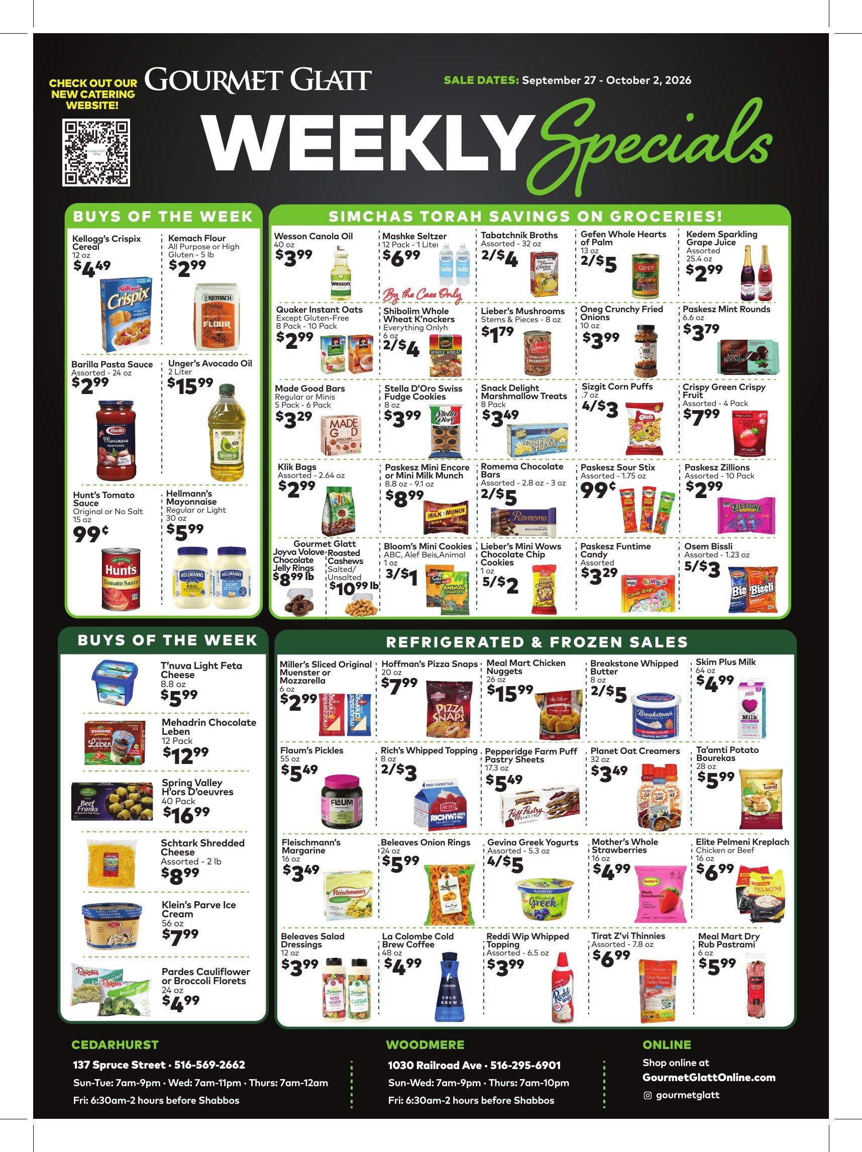 Gourmet Glatt (New York) Weekly Ad September 26 - October 2, 2026