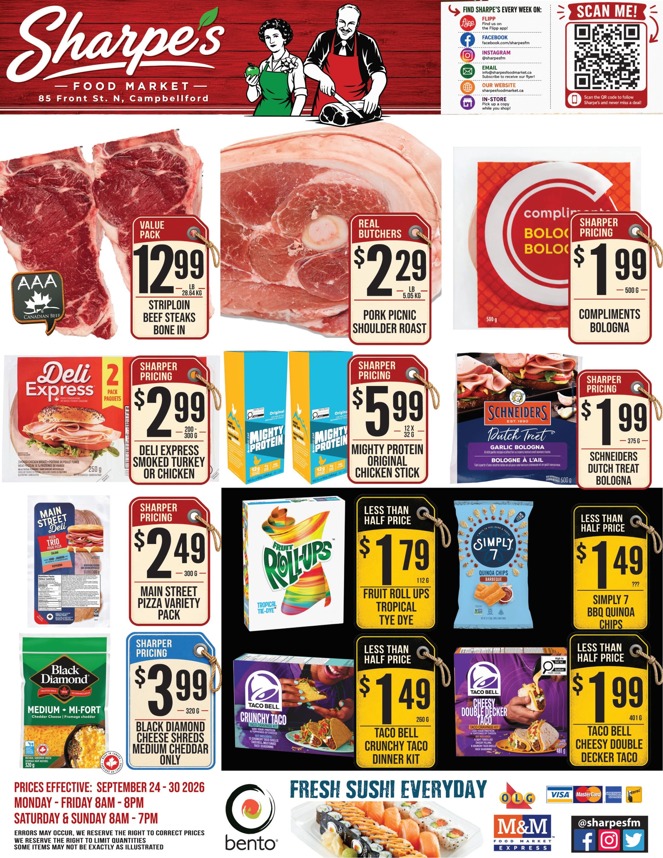 Sharpe's Food Market Flyer September 24 to 30