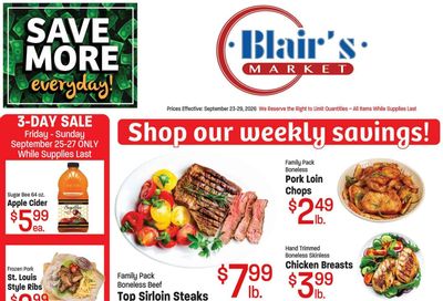 Blair's Market Weekly Ad September 23 - 29, 2026