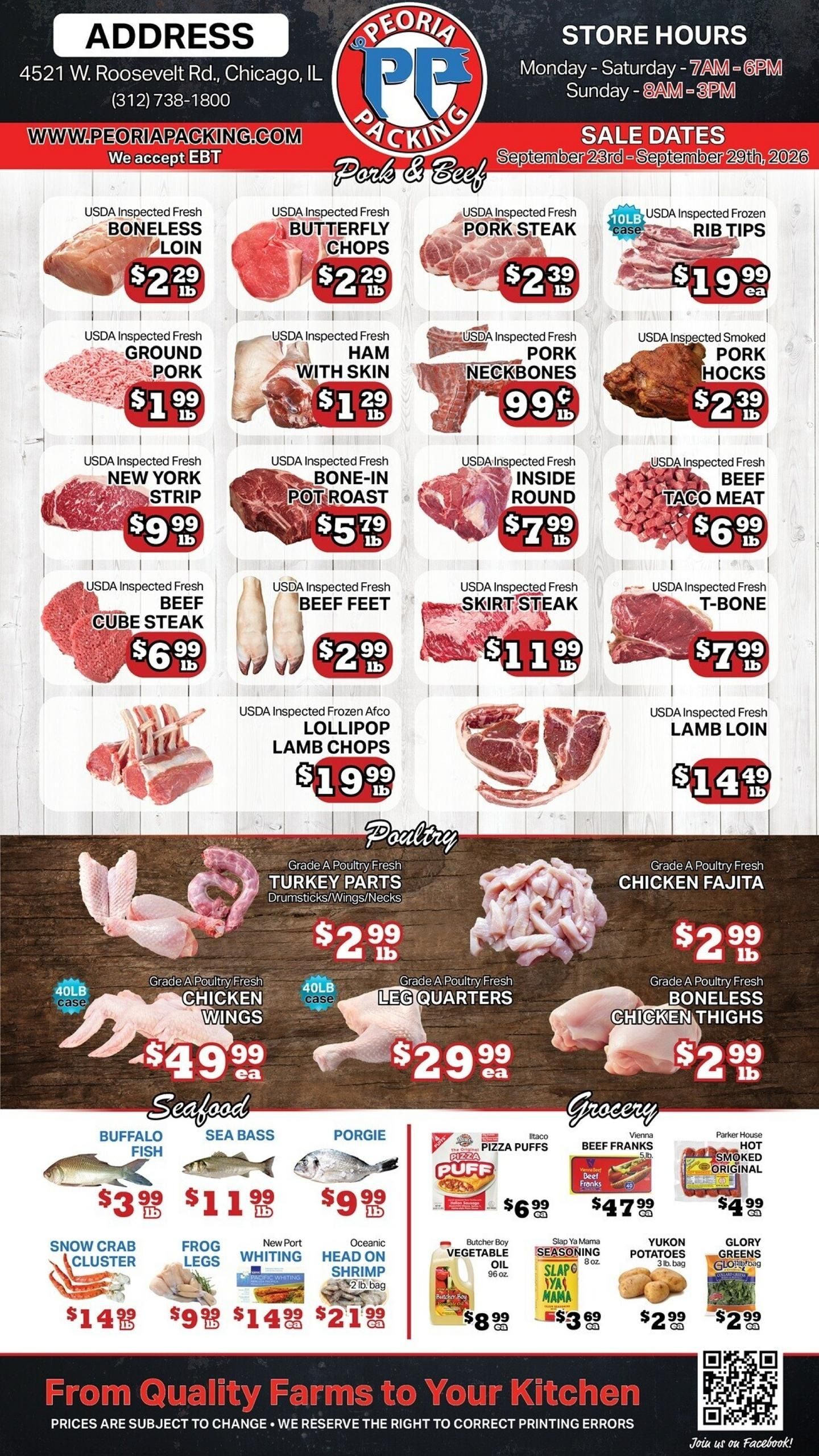 Peoria Packing Butcher Shop Weekly Ad September 23 - 29, 2026