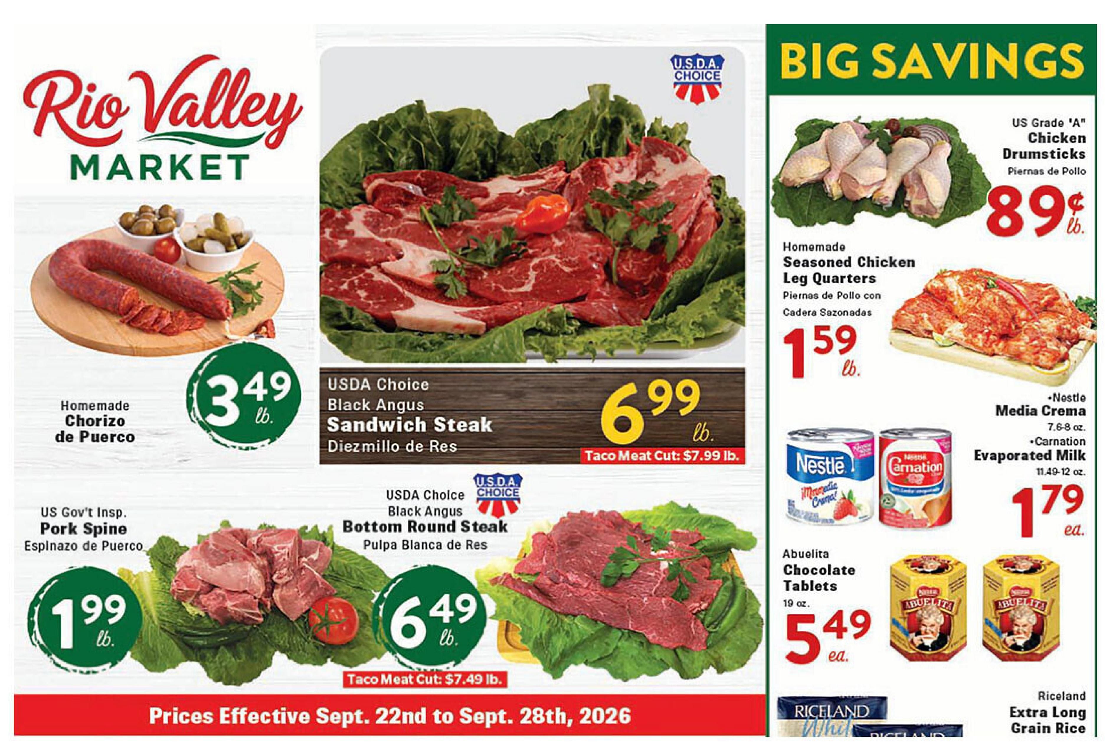 Rio Valley Market Weekly Ad September 22 - 28, 2026