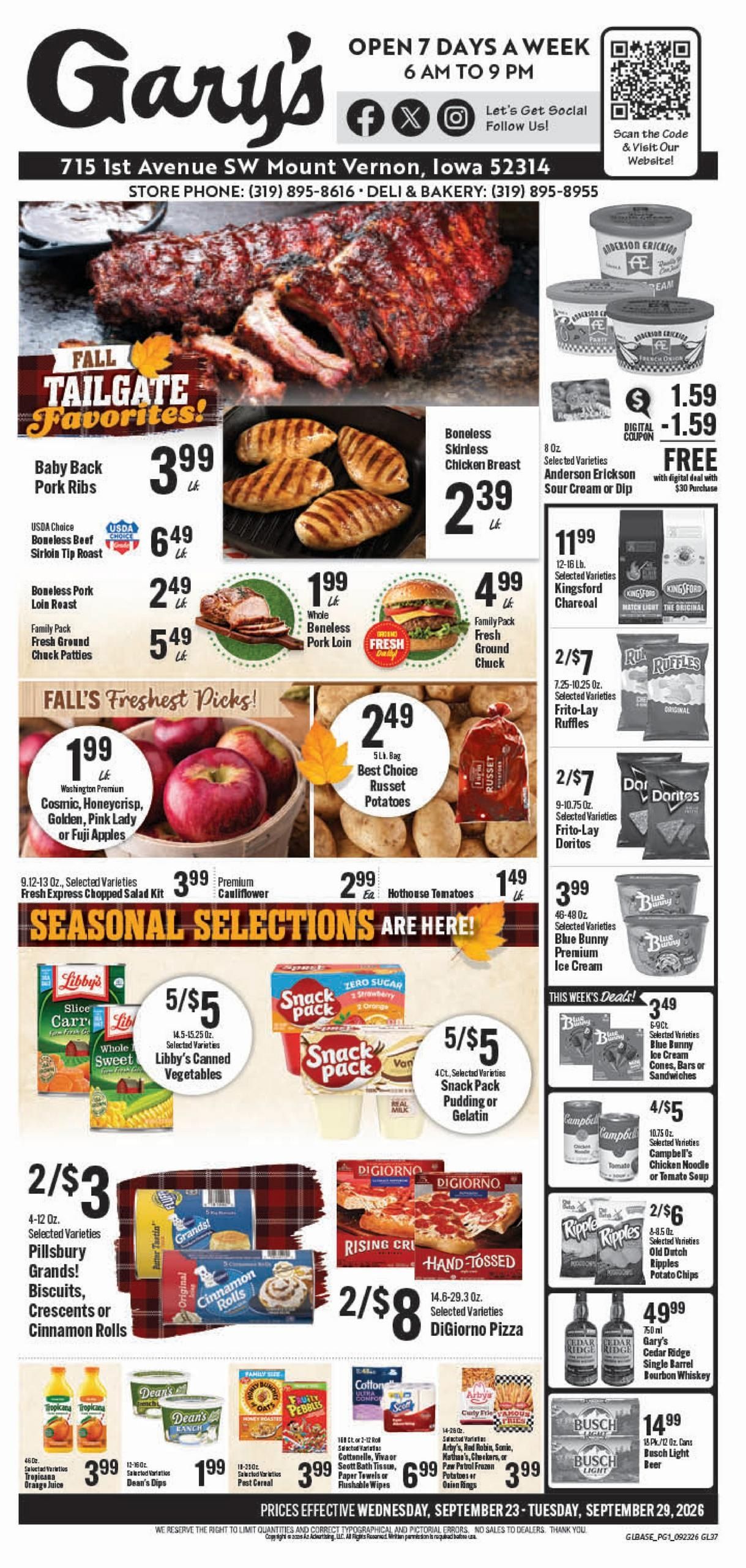 Gary's Foods Weekly Ad September 23 - 29, 2026
