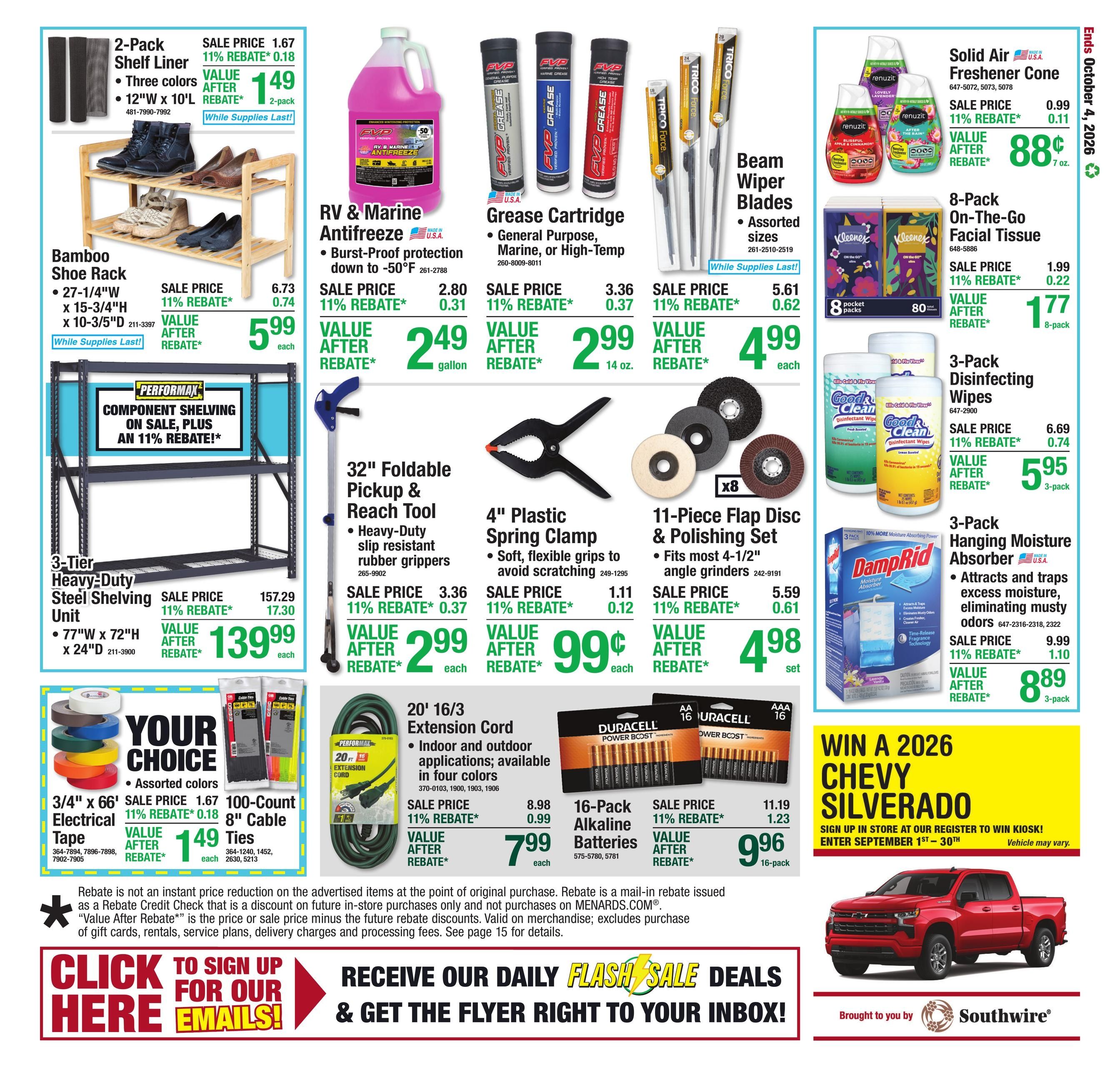 Menards (Dodge City Area, KS) 11% Rebate Sale Weekly Ad September 23 - October 4, 2026
