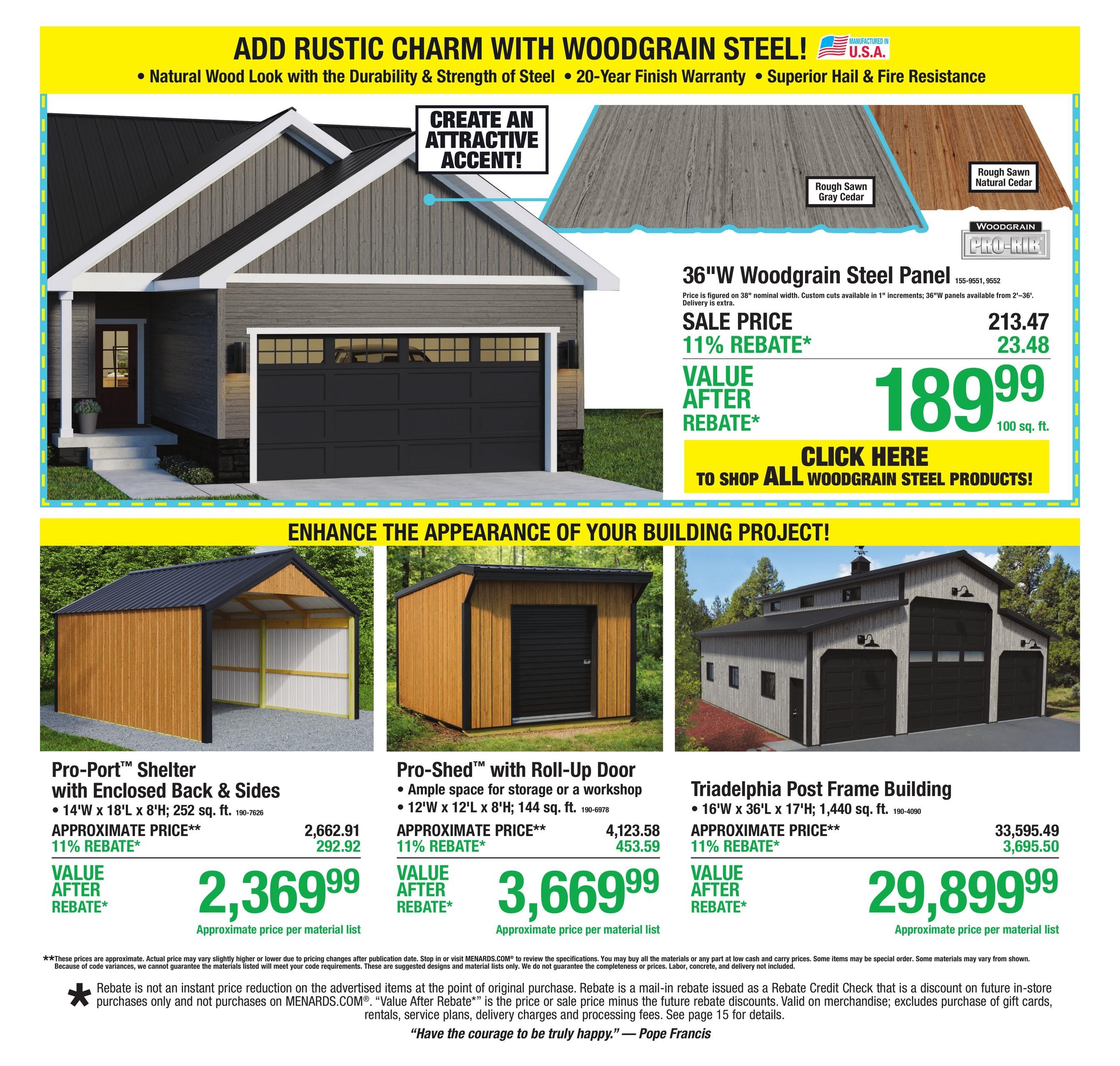 Menards (Dodge City Area, KS) 11% Rebate Sale Weekly Ad September 23 - October 4, 2026
