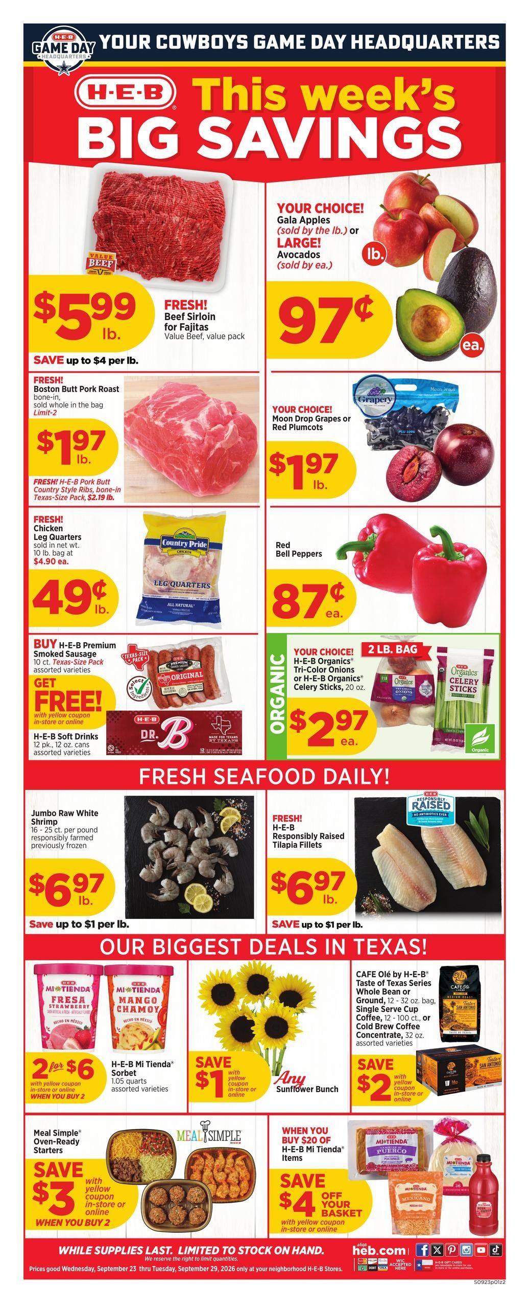 H-E-B (San Antonio Area, TX) Weekly Ad September 23 - 29, 2026