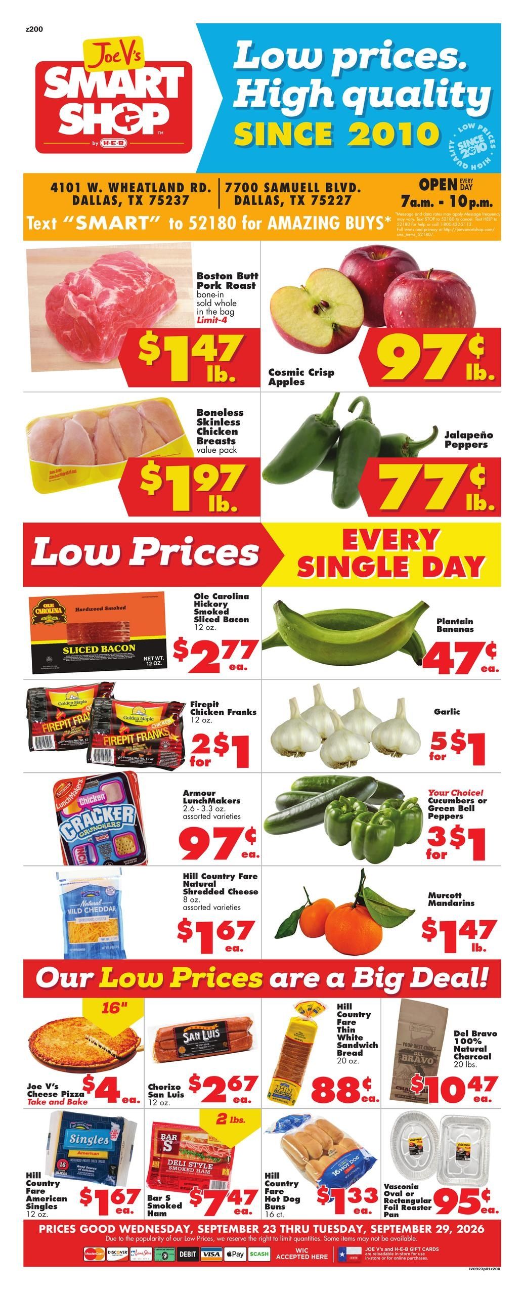 Joe V's Smart Shop (Arlington Area, TX) Weekly Ad September 23 - 29, 2026