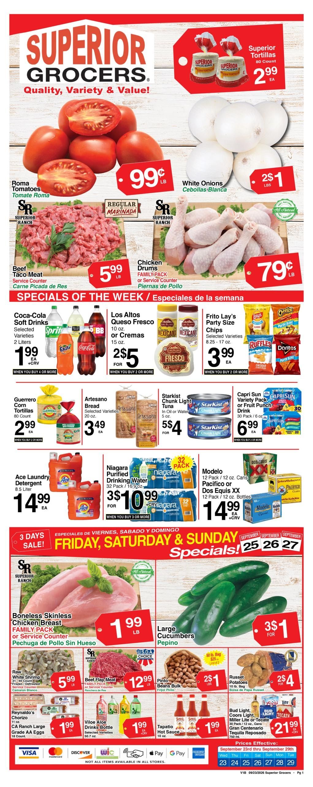 Superior Grocers (Clovis Area, CA) Weekly Specials Weekly Ad September 23 - 29, 2026